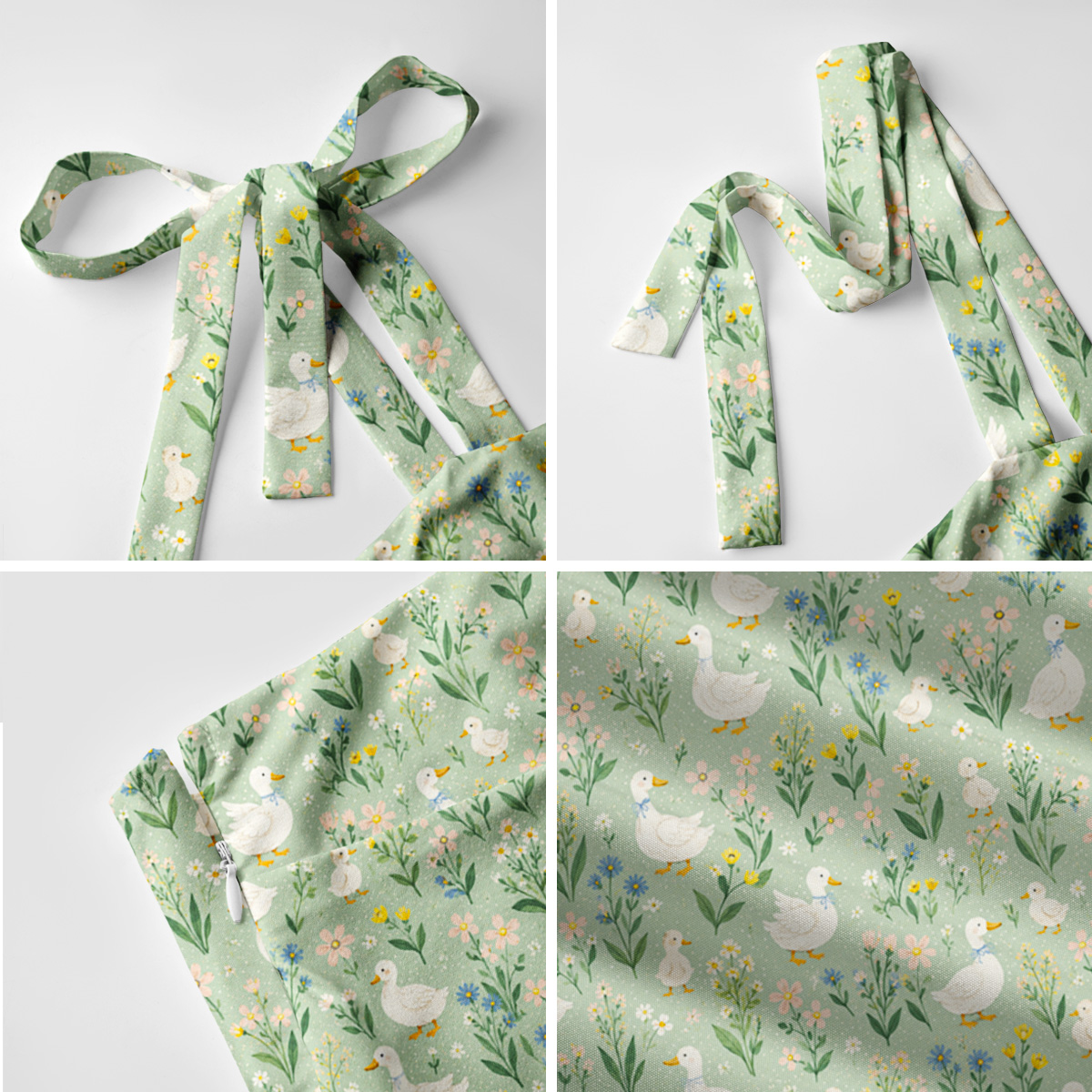 Country Duck & Bloom Print Bow Strap Maxi Dress