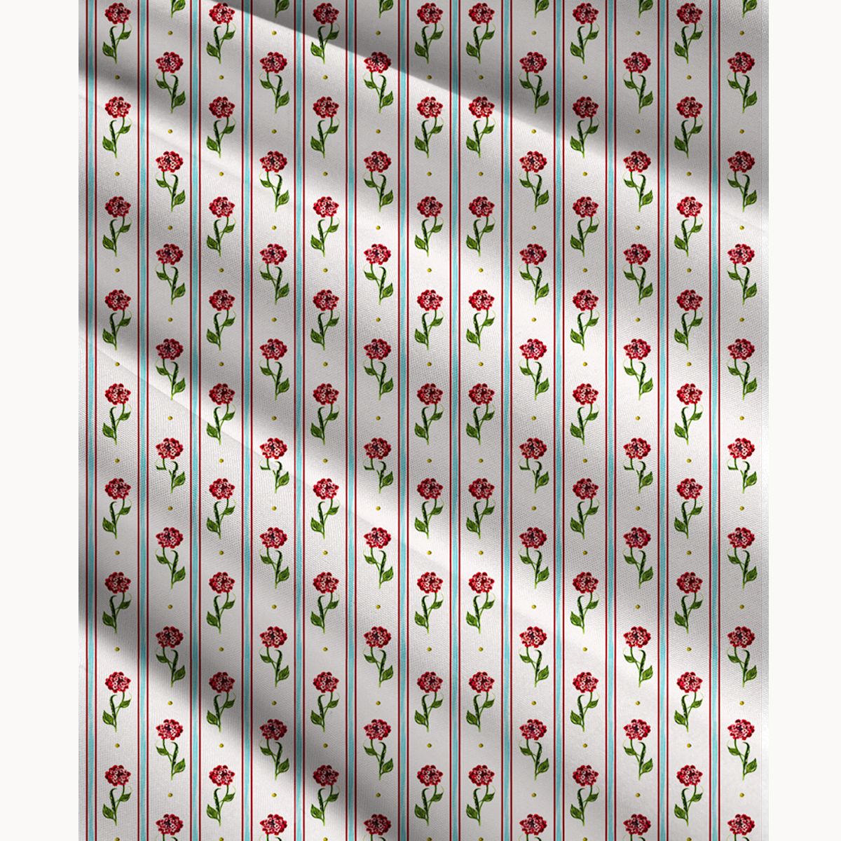 Crimson Dianthus Print Maxi Skirt