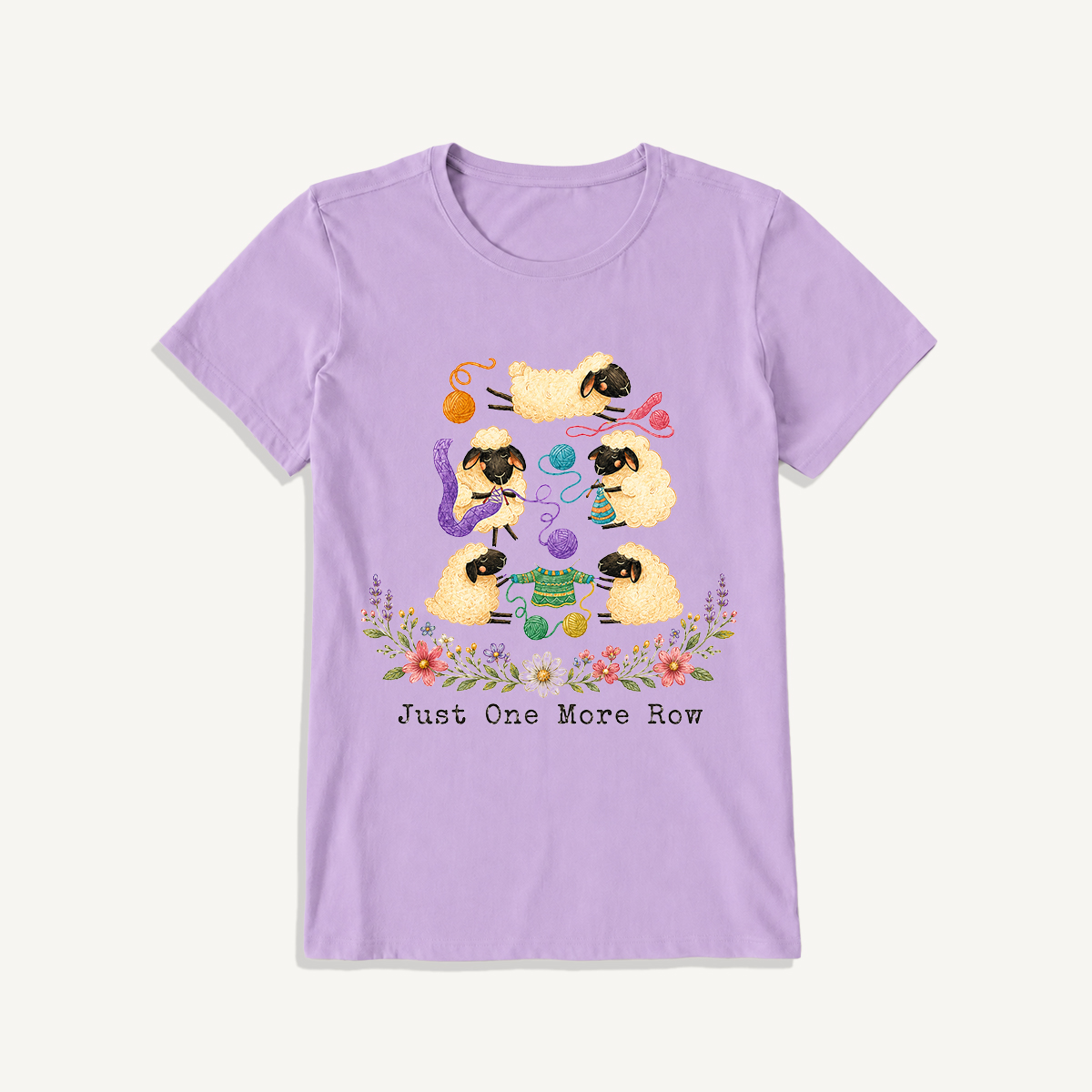 Woolly Meadow Craft Garden Print Crew Neck Cotton Tee