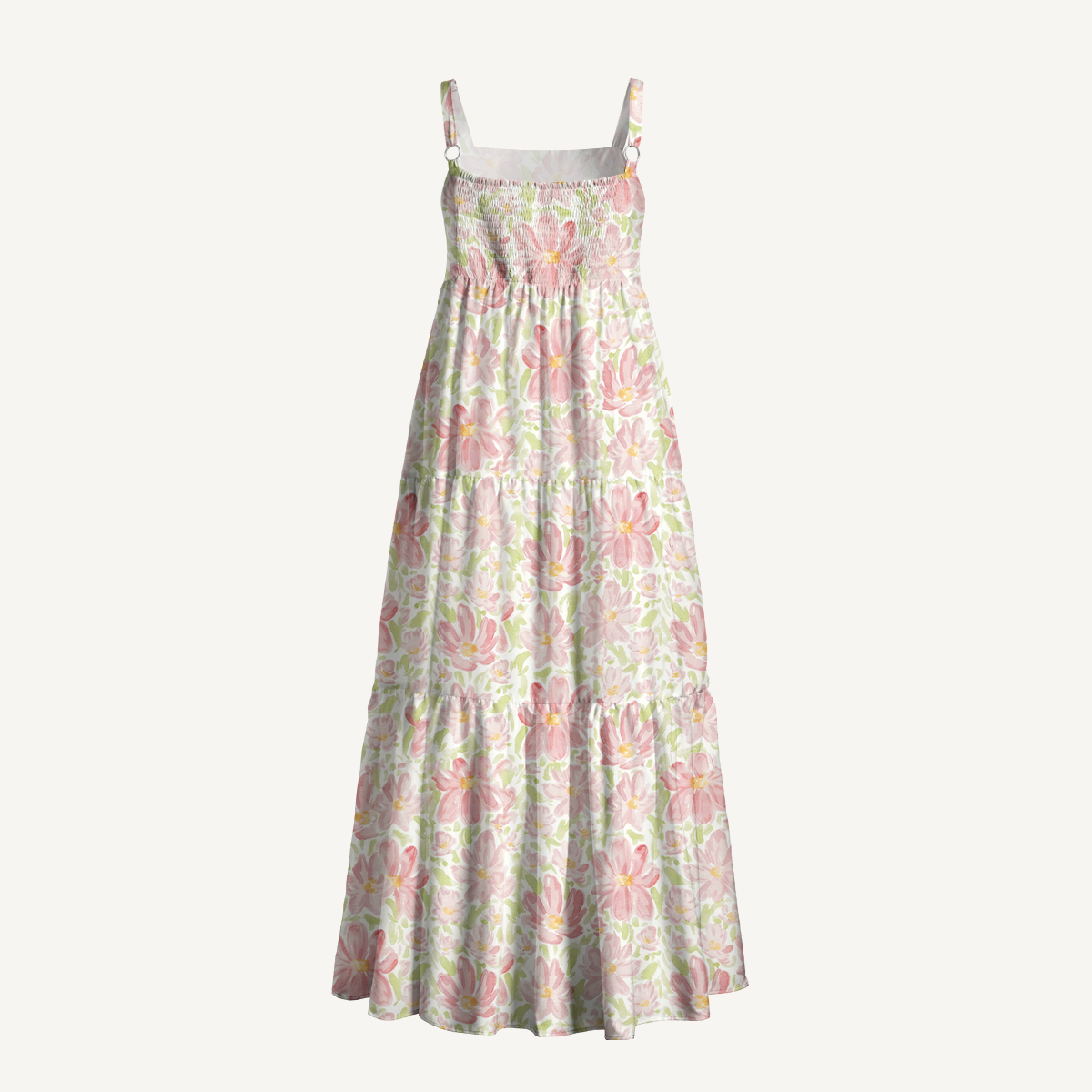 Square Neck Cosmos Flower Print Slip Dress