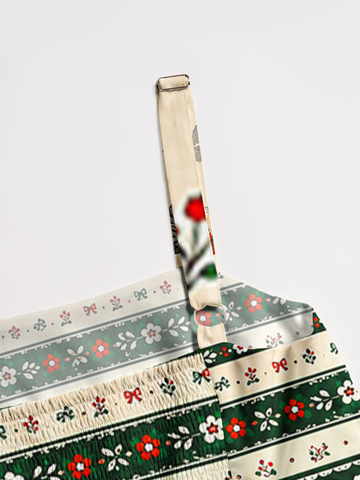 Sweet Festive Kitten Garden Print Wide Straps Maxi Dress With Pockets