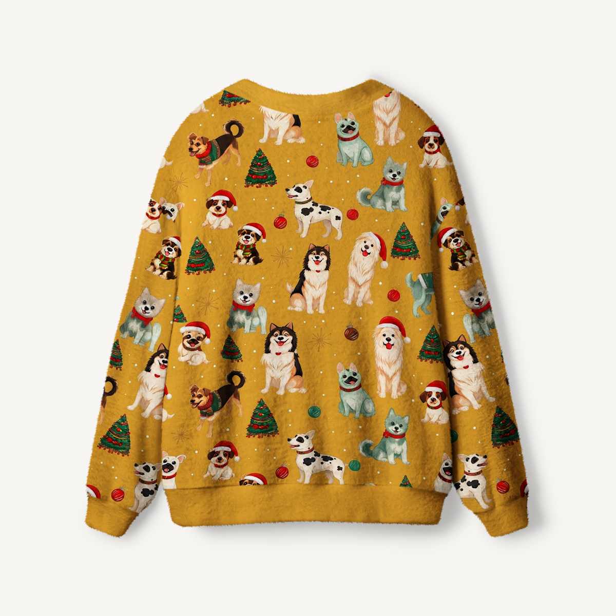 Christmas Puppies Holiday Print Ugly Cardigan Sweaters
