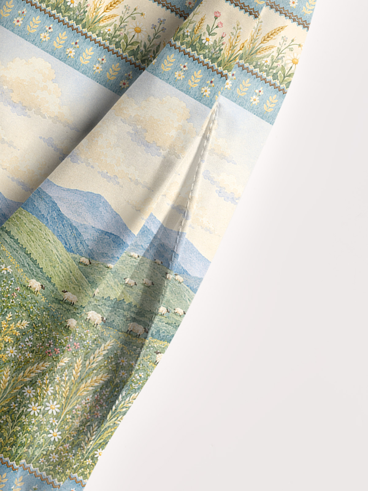 Cream Countryside Cow Border Print Wide Straps Maxi Dress With Pockets
