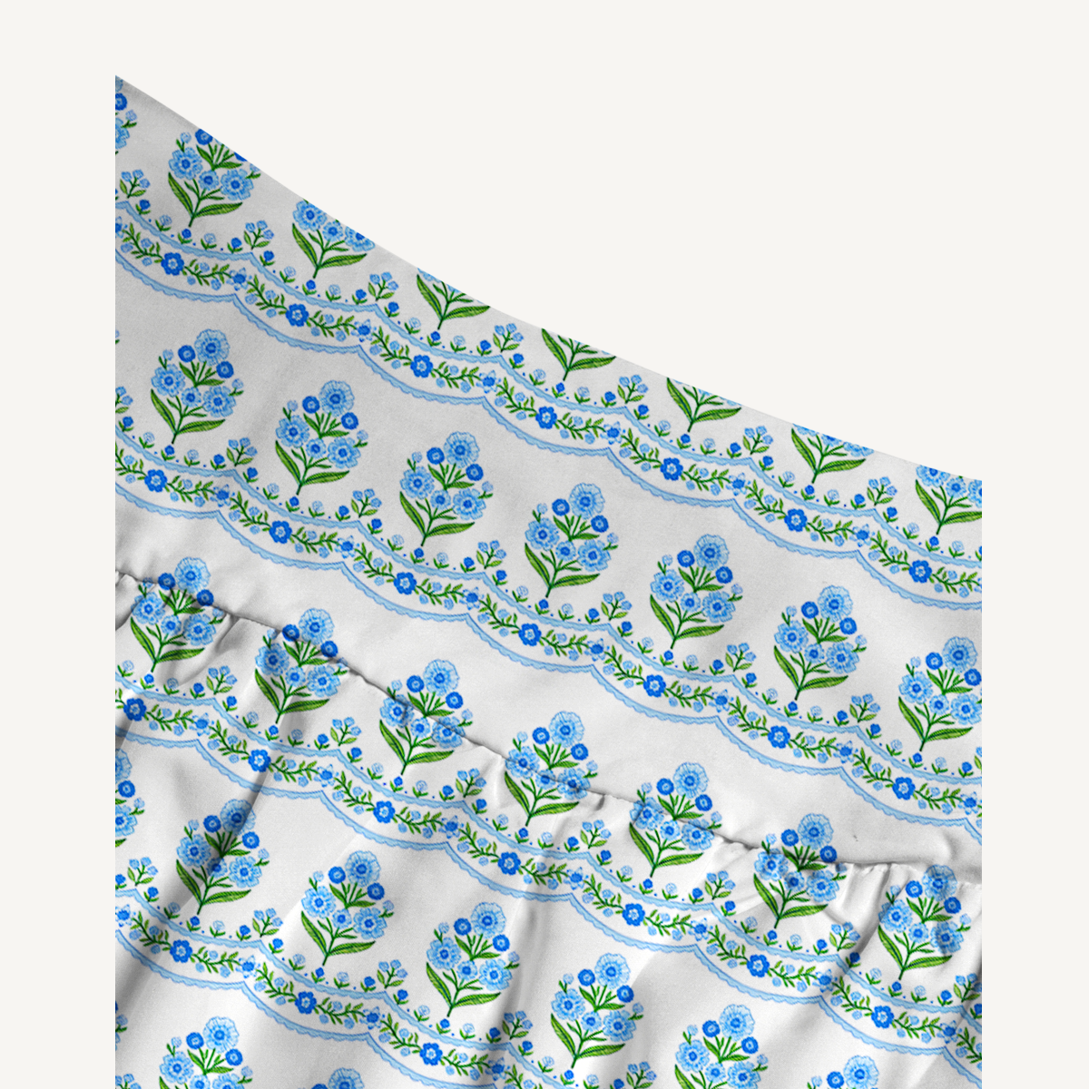 Azure Folk Print Maxi Skirt
