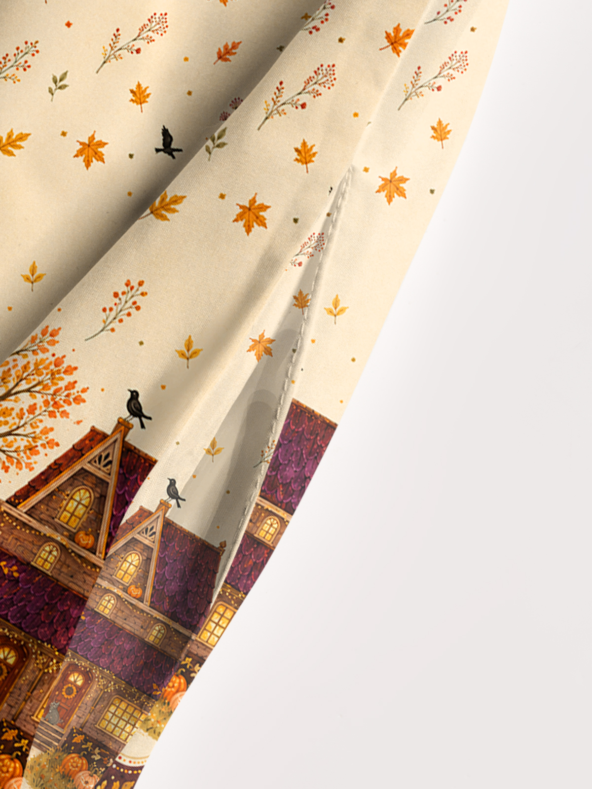 Autumn Cottage Garden Print Wide Straps Maxi Dress With Pockets