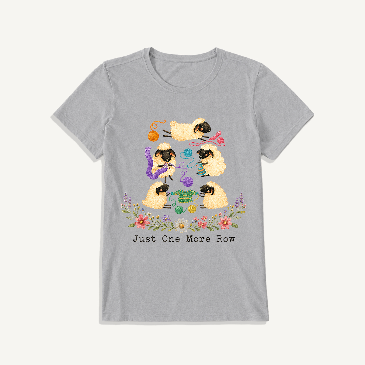 Woolly Meadow Craft Garden Print Crew Neck Cotton Tee