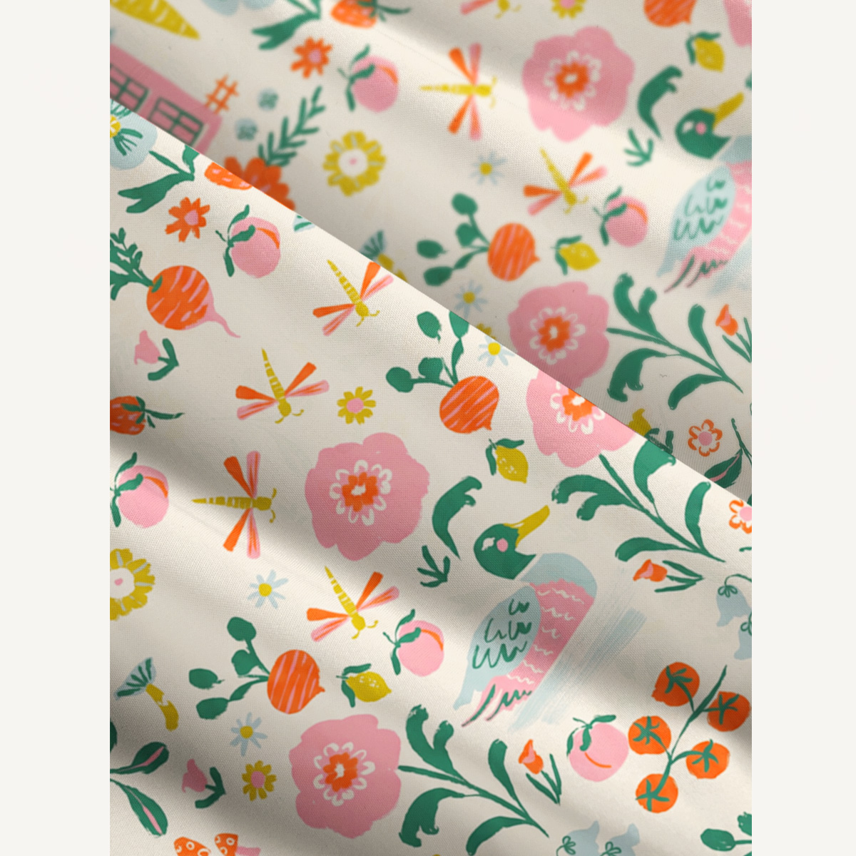 Cottage Garden Print Wide Straps Maxi Dress With Pockets