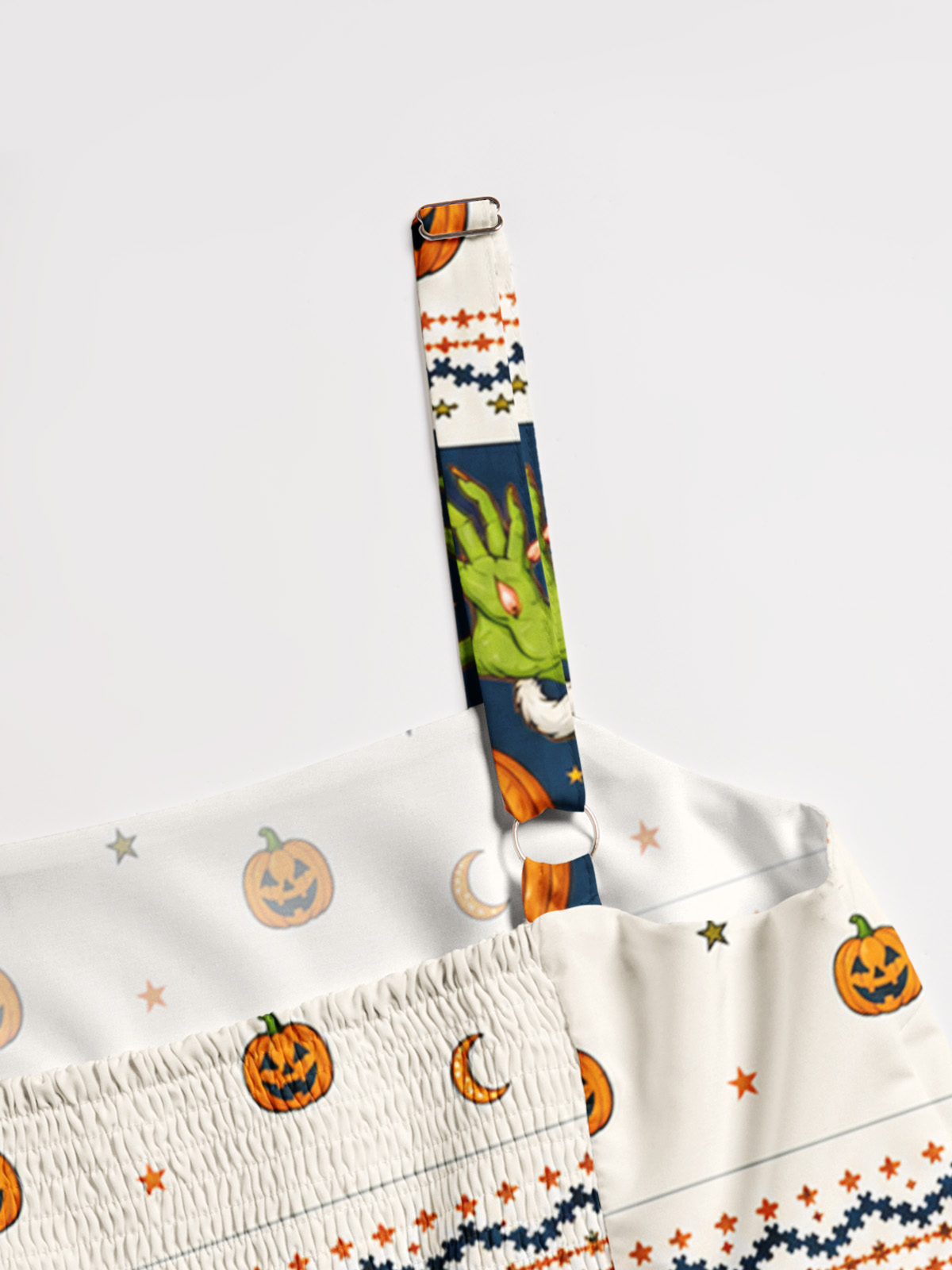 Playful Pumpkin Magic Hands Print Wide Straps Maxi Dress With Pockets