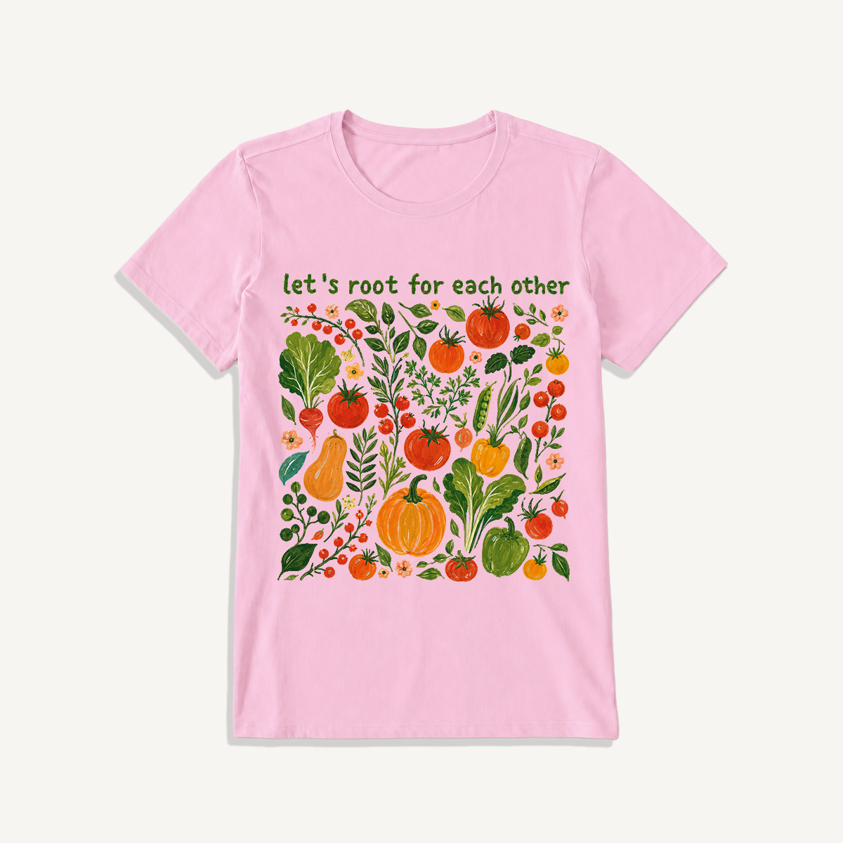 Root for Each Other Garden Print Crew Neck Cotton Tee