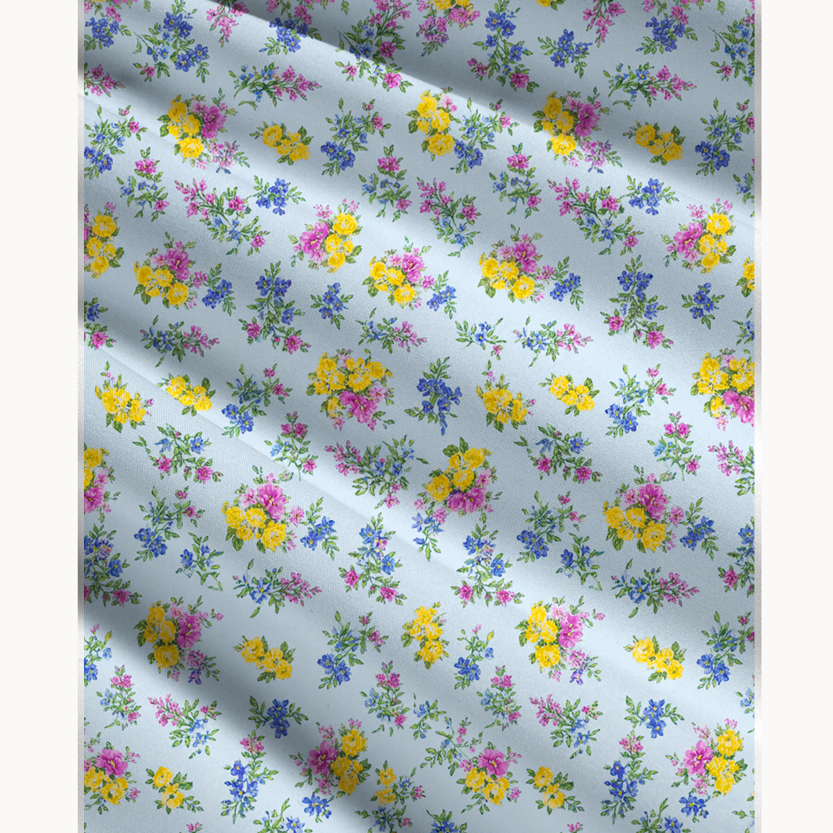 Blue Meadow Print Maxi Skirt