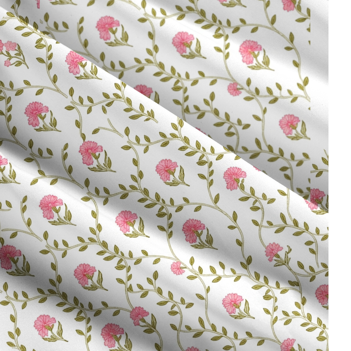 Square Neck Clover Vine  Whisper Print Slip Dress