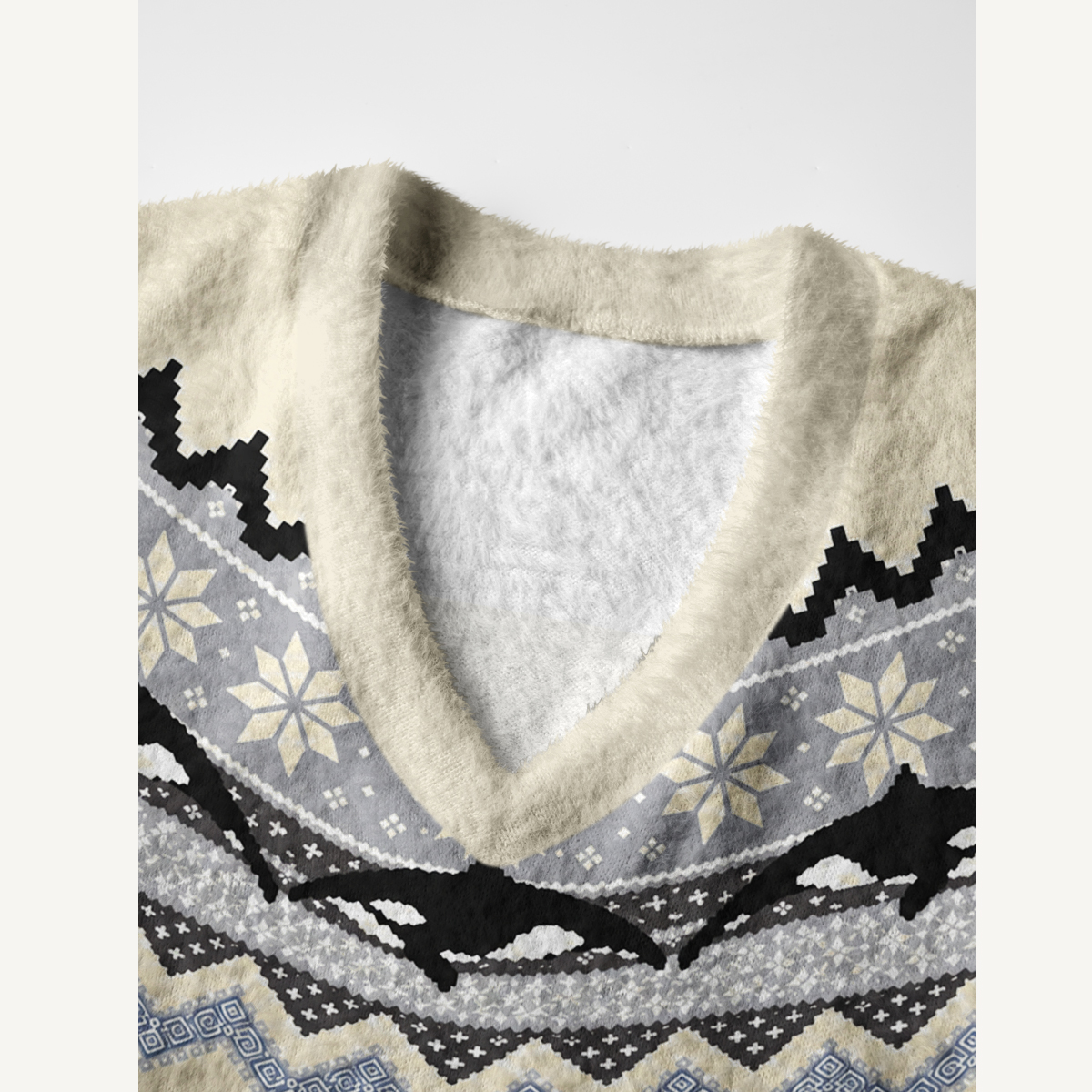 Monochrome Marine Yoke Print V-Neck Sweater Vest