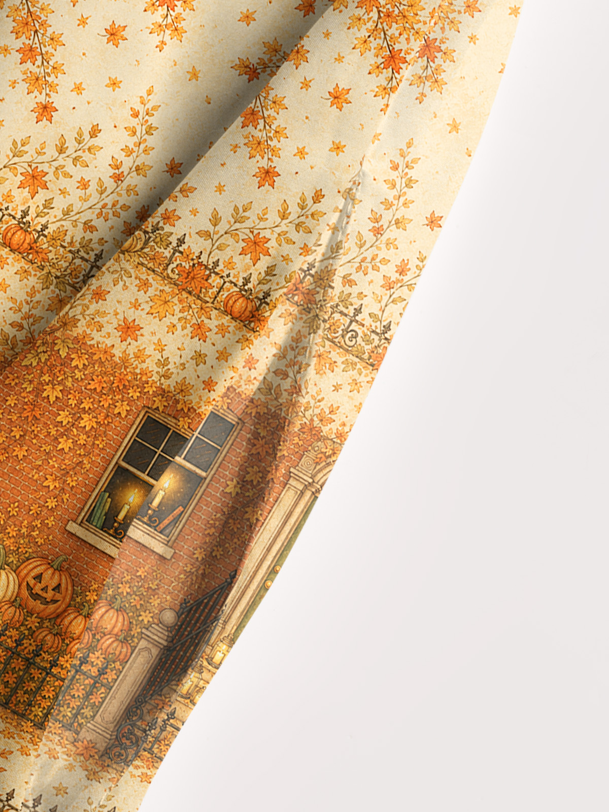 Golden Autumn Porch Light Print Wide Straps Maxi Dress With Pockets