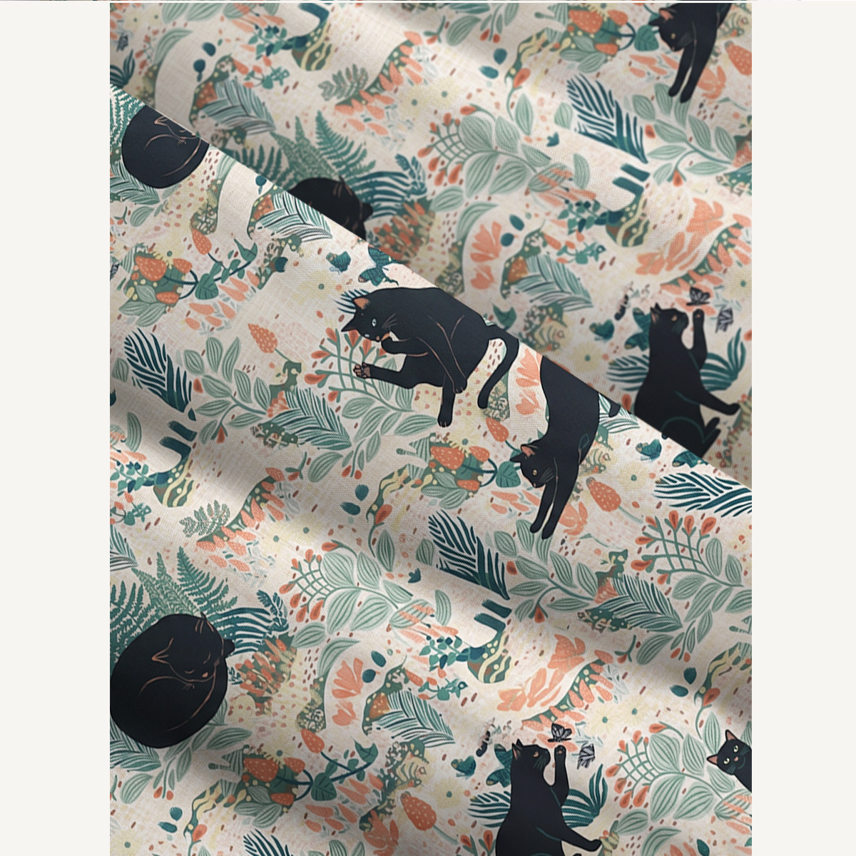 Square Neck Into the Woods Print Slip Dress