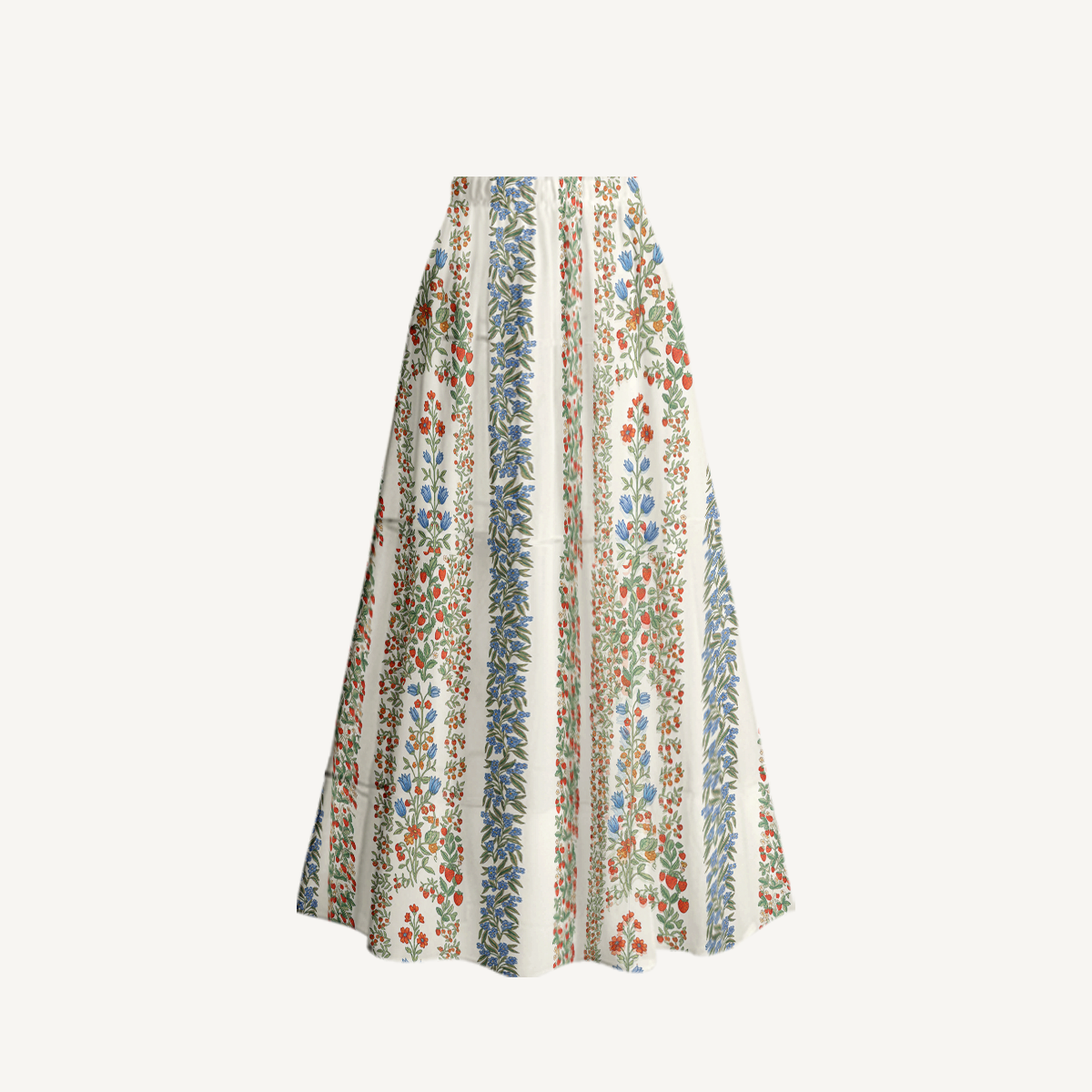 Strawberry Vine Tales Ruffled V Neck One Piece Swimsuit and Matching Midi Skirt Set