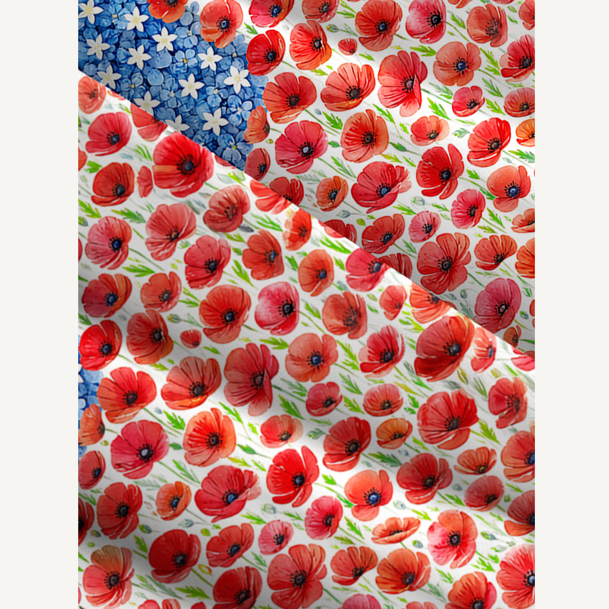 Blooming Stars and Stripes Print Wide Straps Maxi Dress With Pockets
