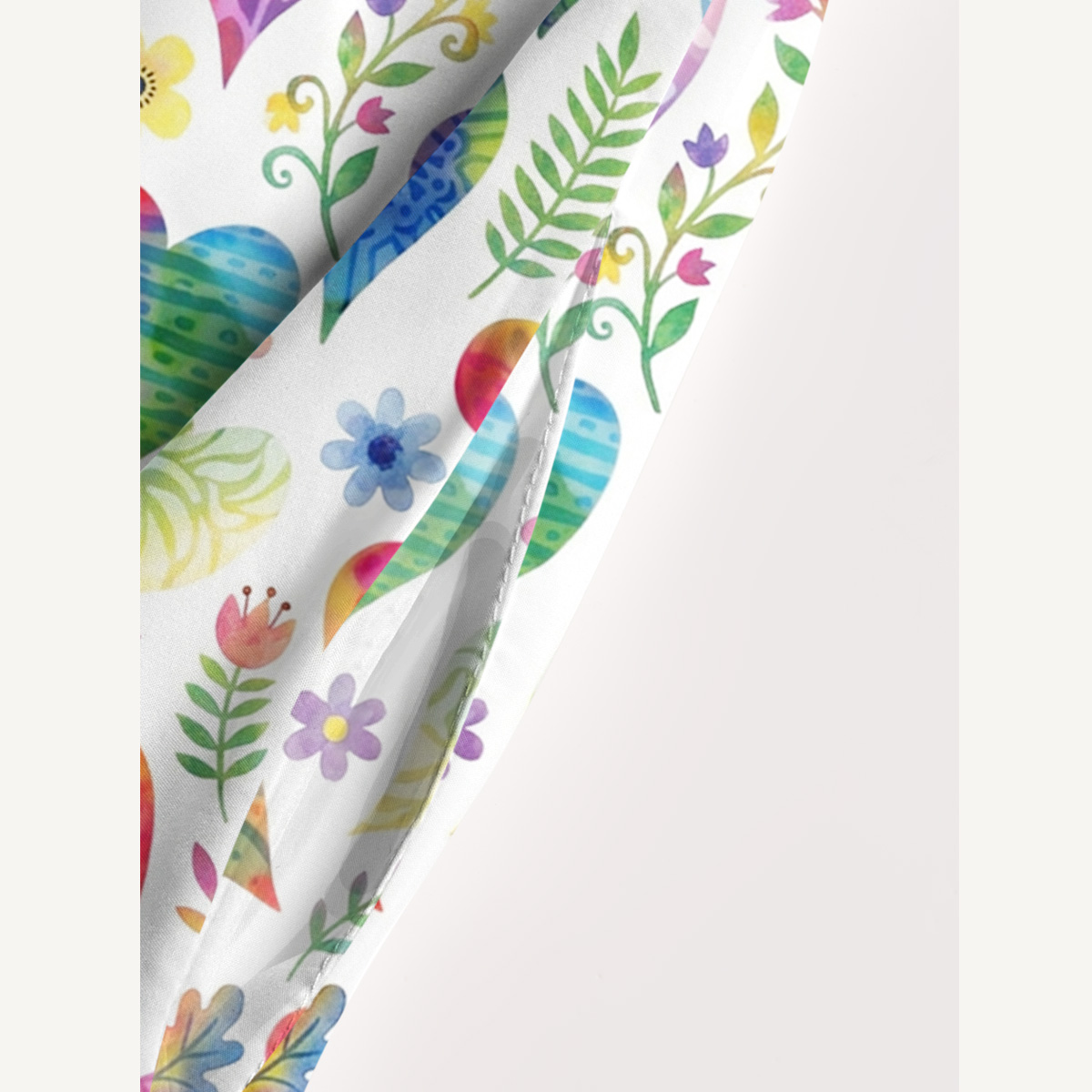 Colorful Doodle Love Pattern Print Quilt Wide Straps Maxi Dress With Pockets