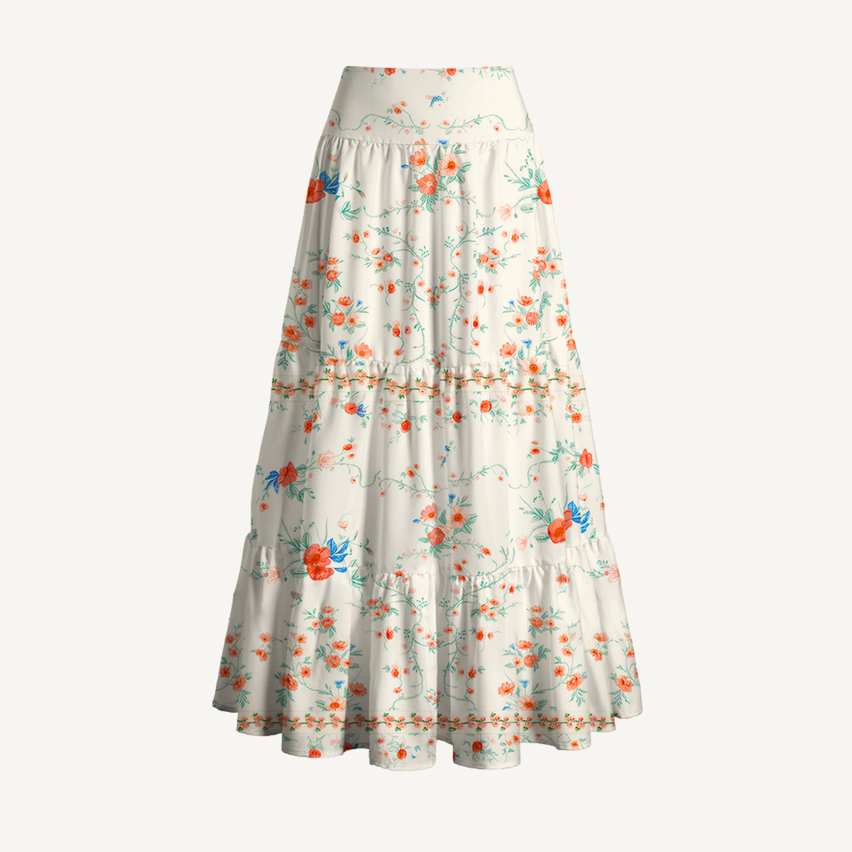 Wild Bloom Print Maxi Skirt