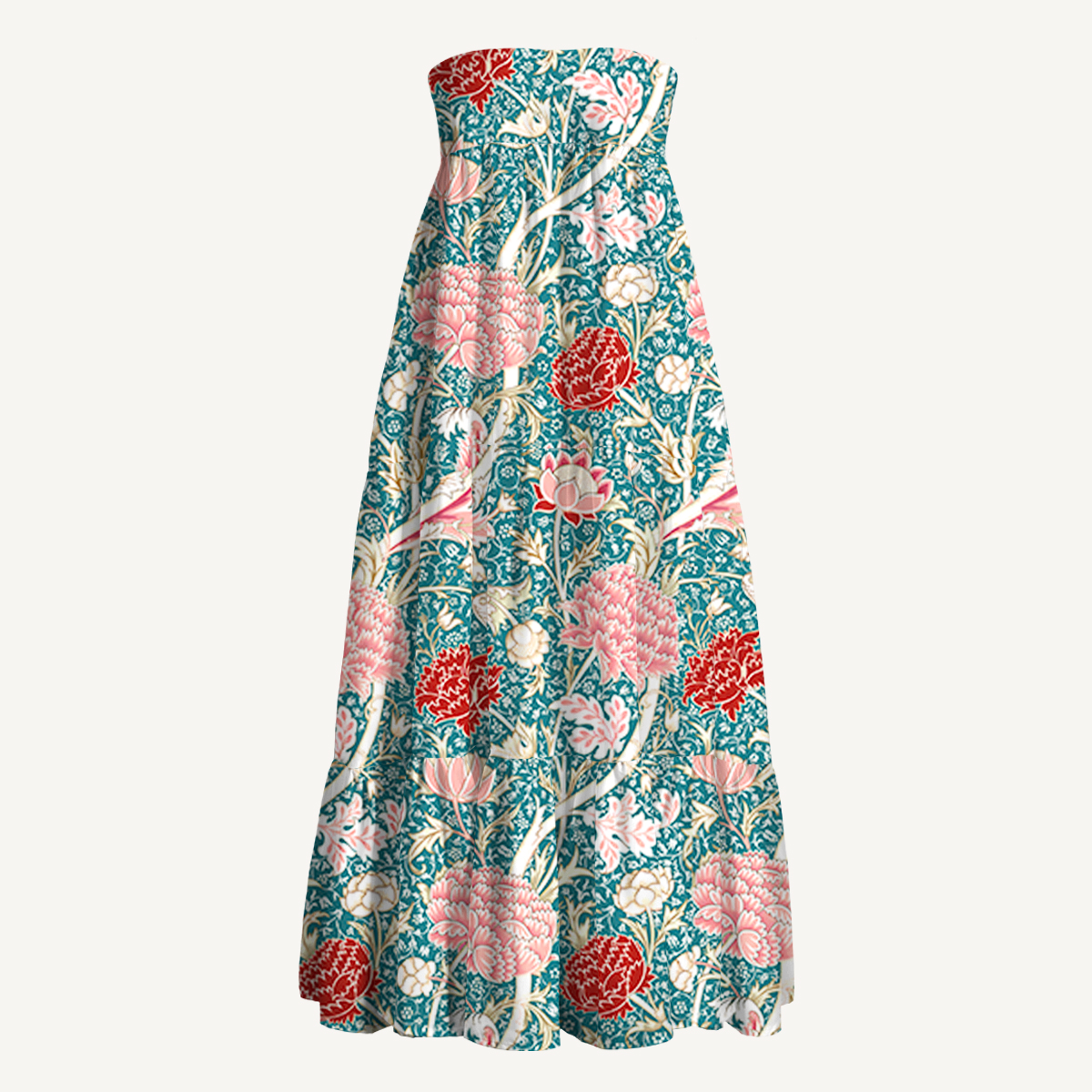 Lemon Pomegranate Garden Print Convertible Maxi Skirt & Strapless Dress  