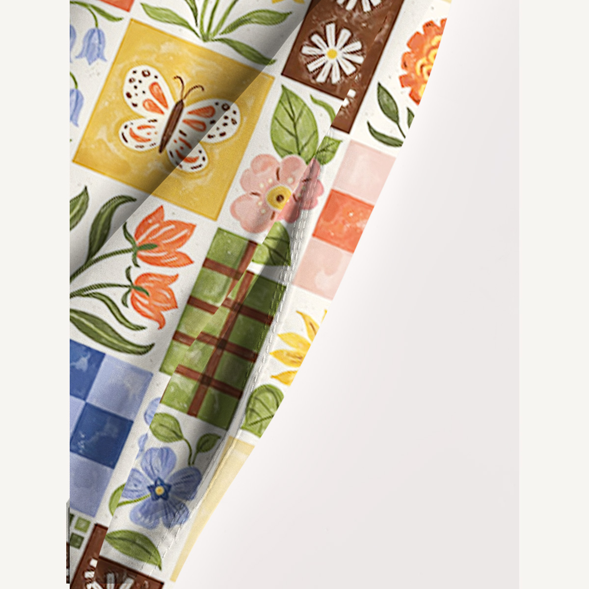 Vintage Patchwork Floral Print Wide Straps Maxi Dress With Pockets