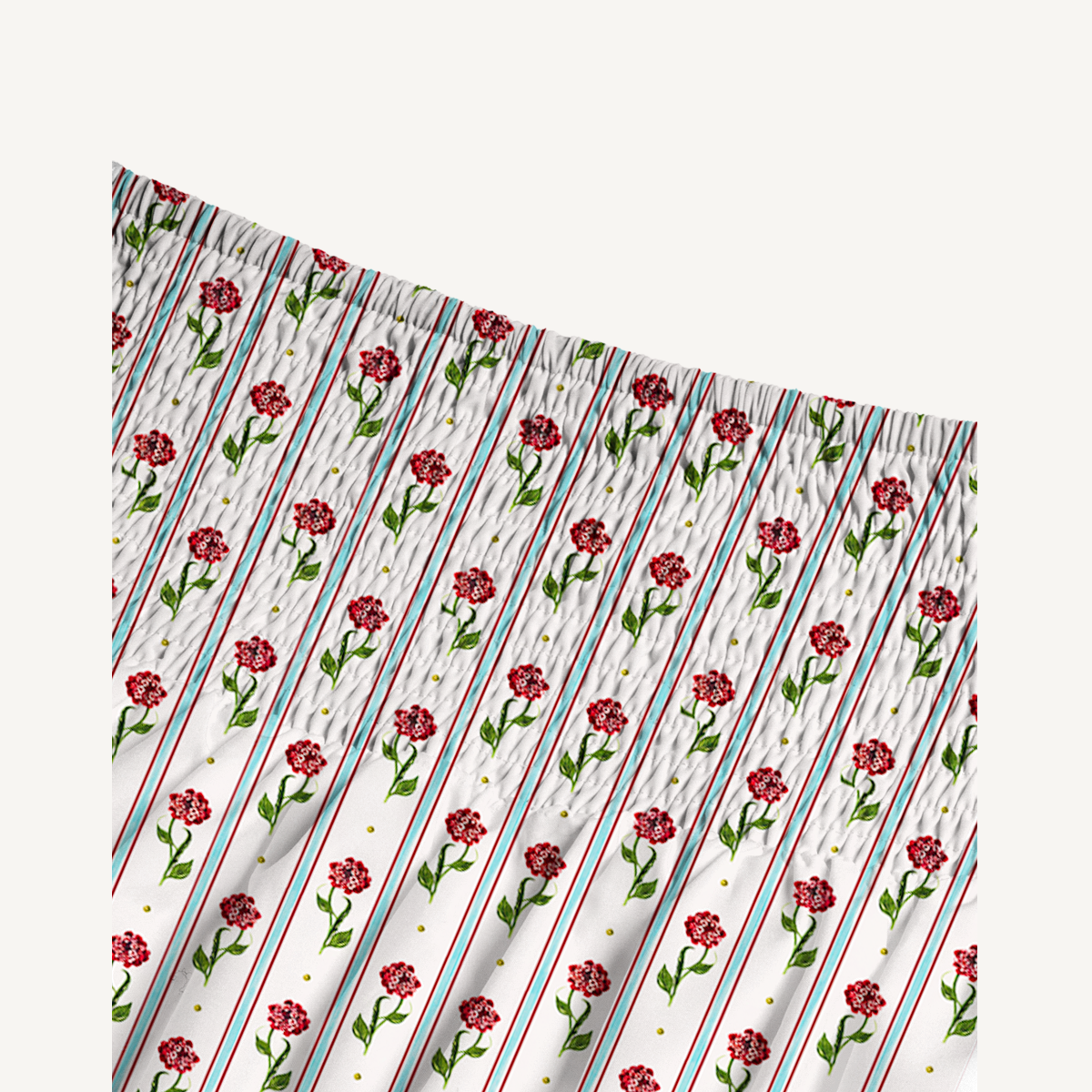 Crimson Dianthus Print Maxi Skirt