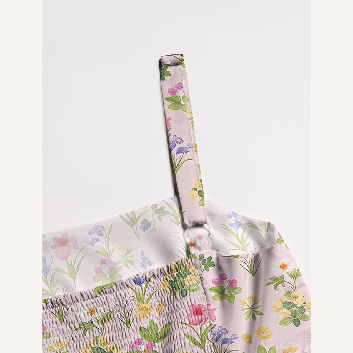 Square Neck Delicate Blossom Print Slip Dress