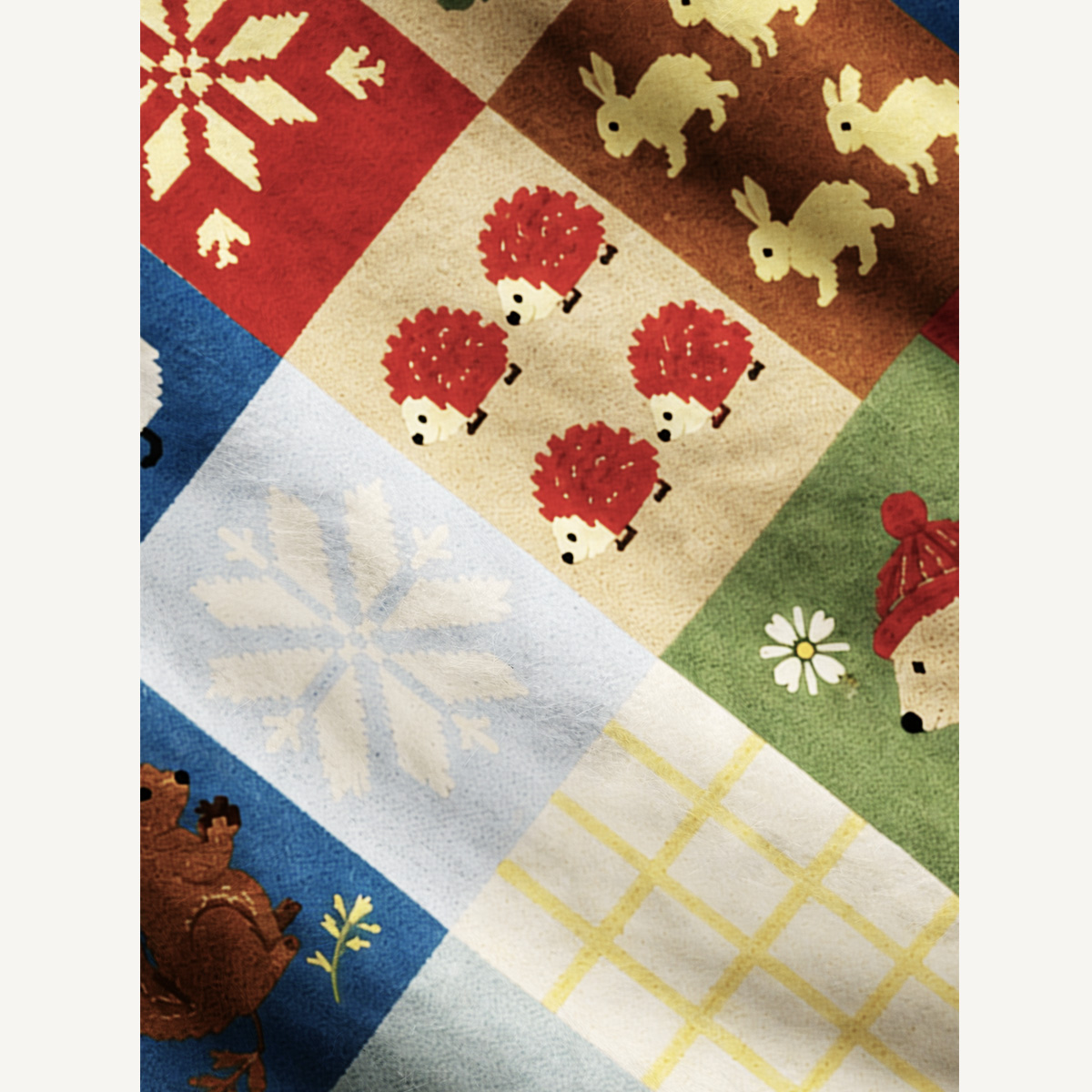Forest Patchwork Animal Garden Print Ugly Cardigan Sweaters