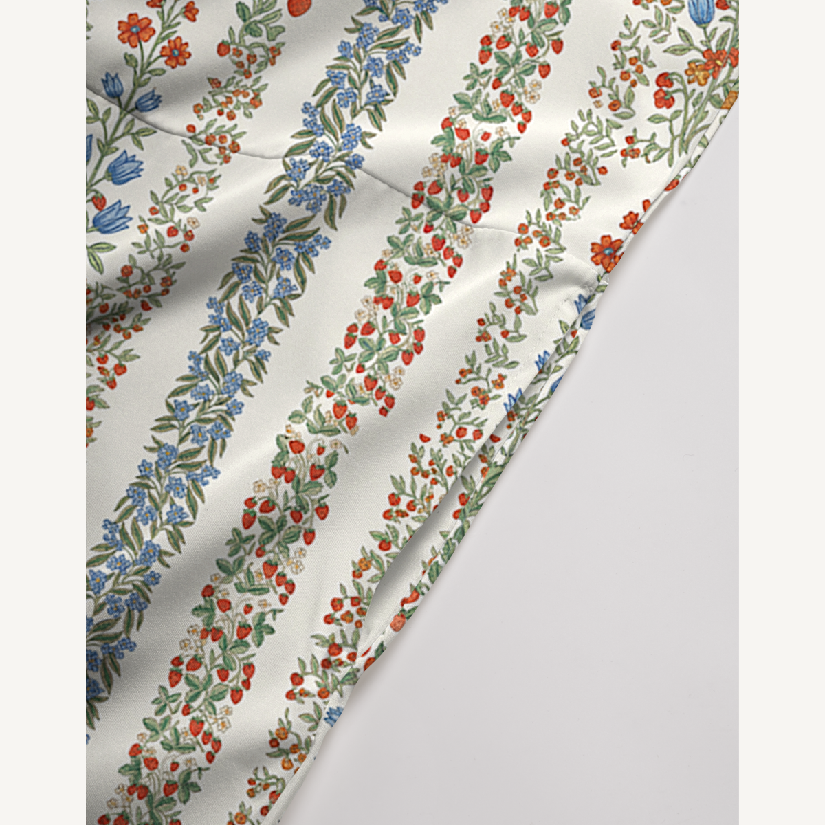 V-Neck Strawberry Vine Tales Boho Jumpsuit with Pockets for Women