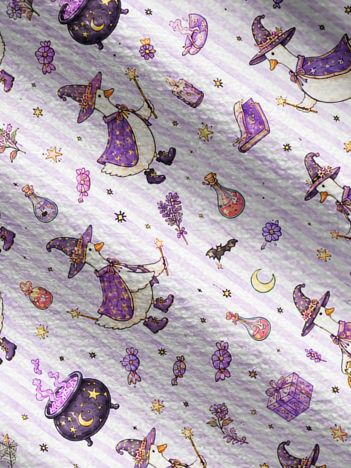 Halloween Witch Gooses Print Fine‑Knit Cardigan