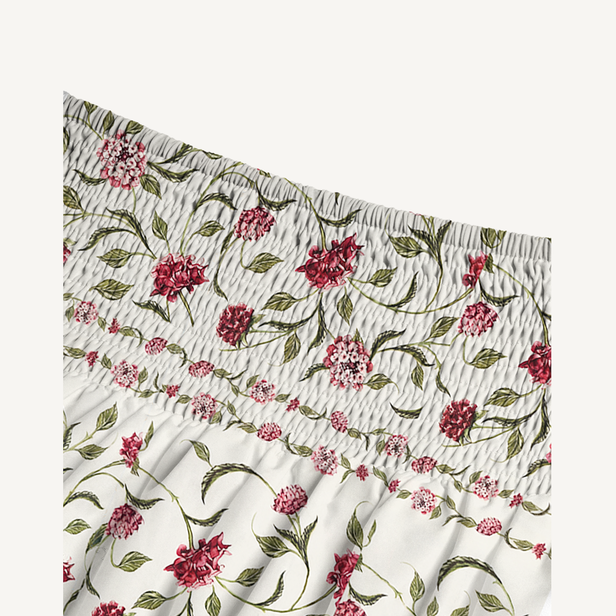 Red Floral Print Maxi Skirt