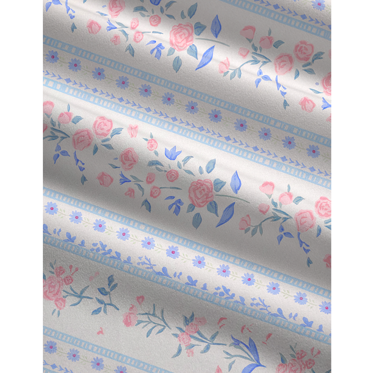 V-Neck Blue Rose Boho Jumpsuit with Pockets for Women