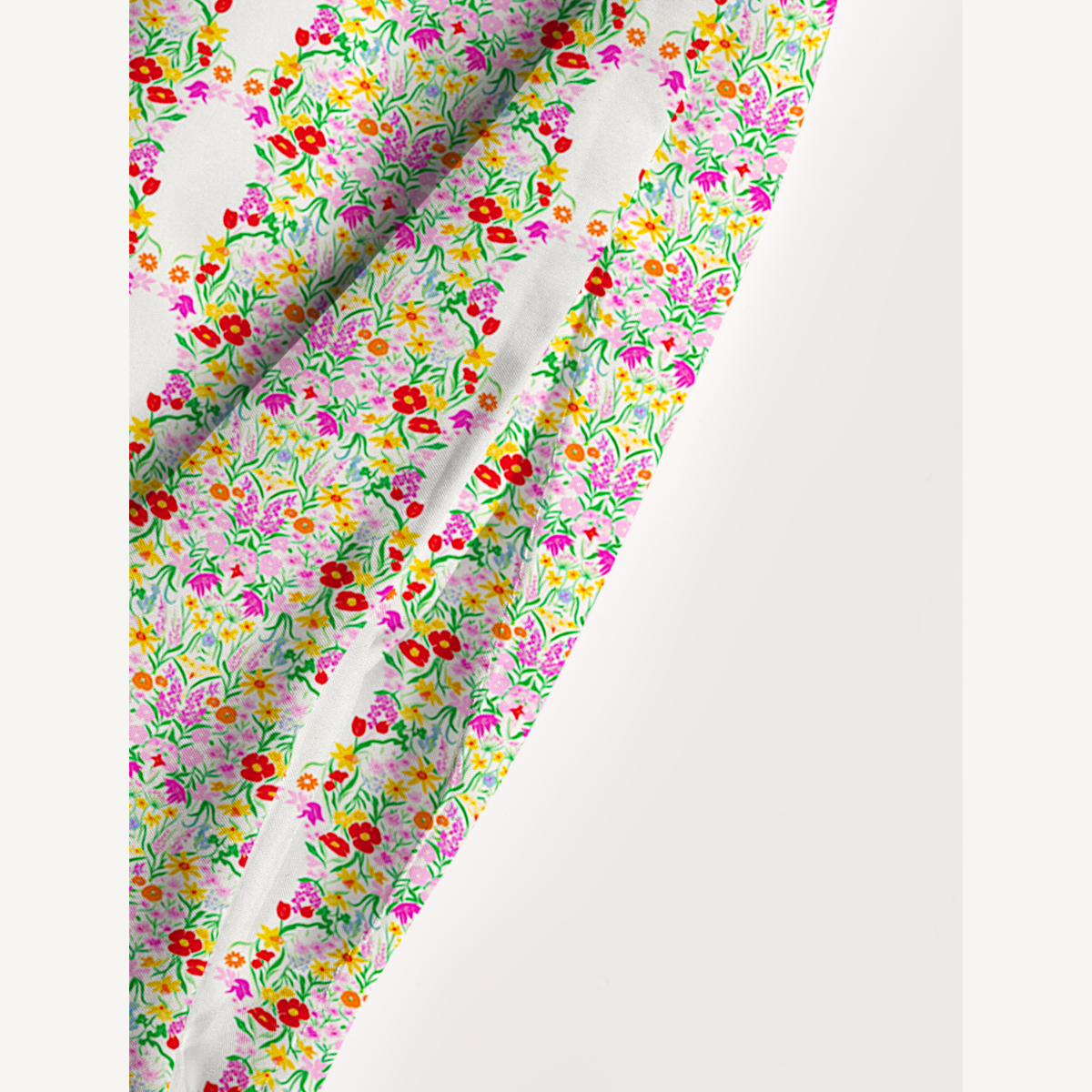 Square Neck Elegant Garden Print Slip Dress