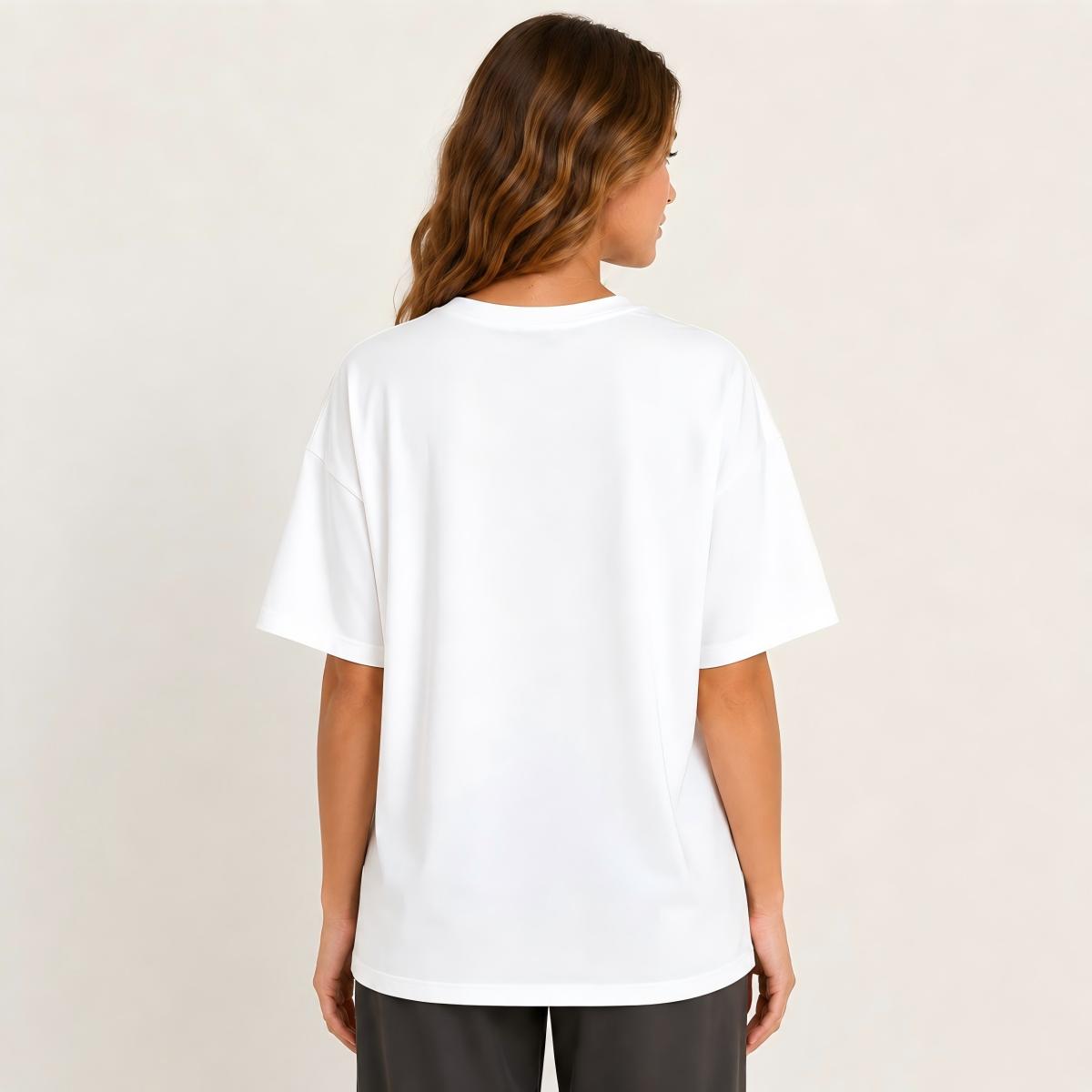Cozy Snowy Knit Rows Print Crew Neck Cotton Tee