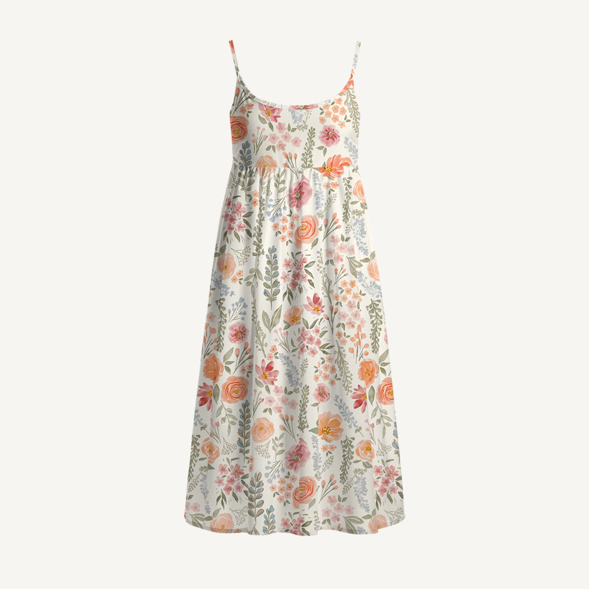 The Wild Flowers Print Spaghetti Strap Mini Dress