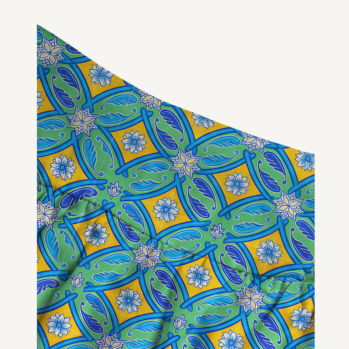 Azure Tile Print Maxi Skirt