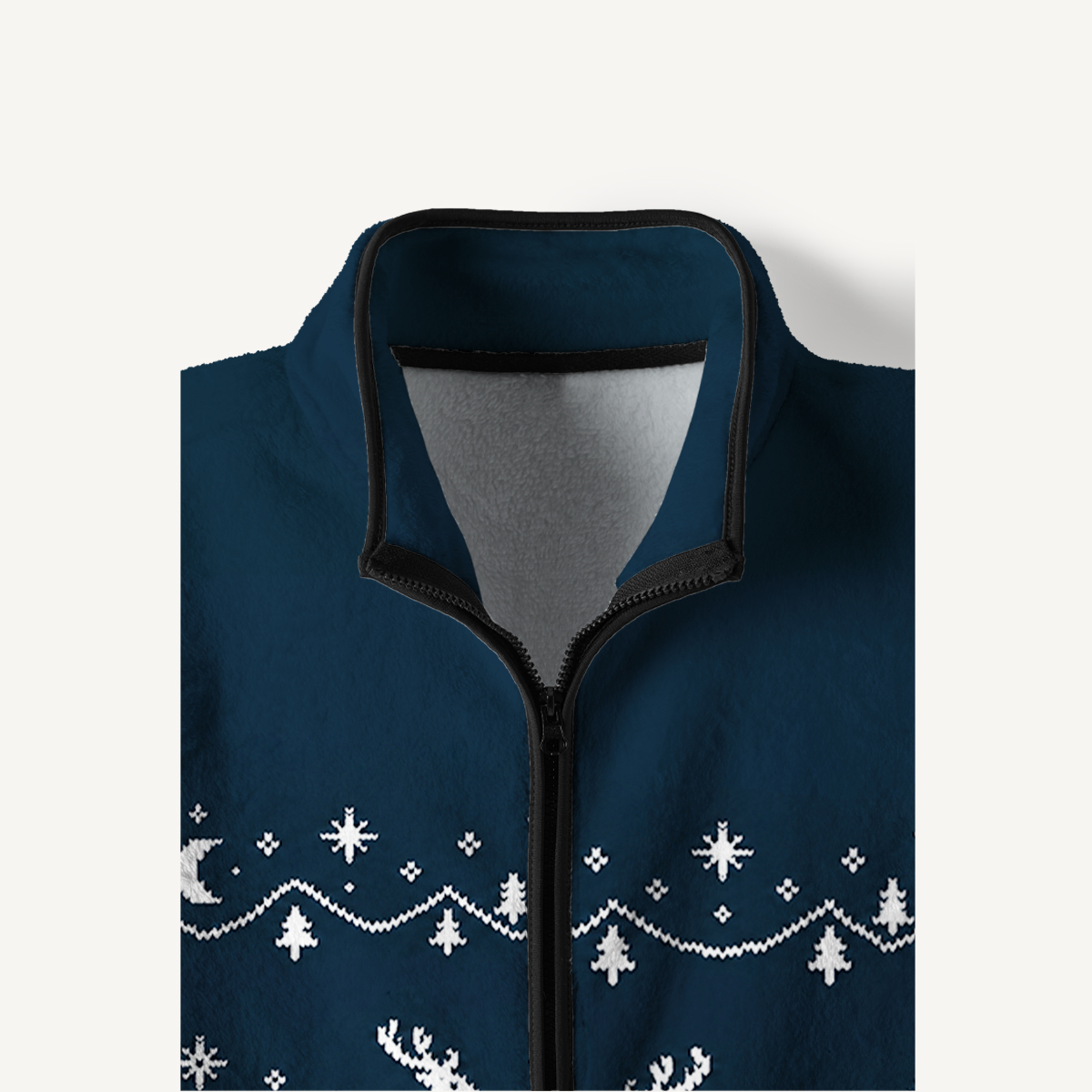 Winter Bunny Fair Isle Print Fleece Jacket
