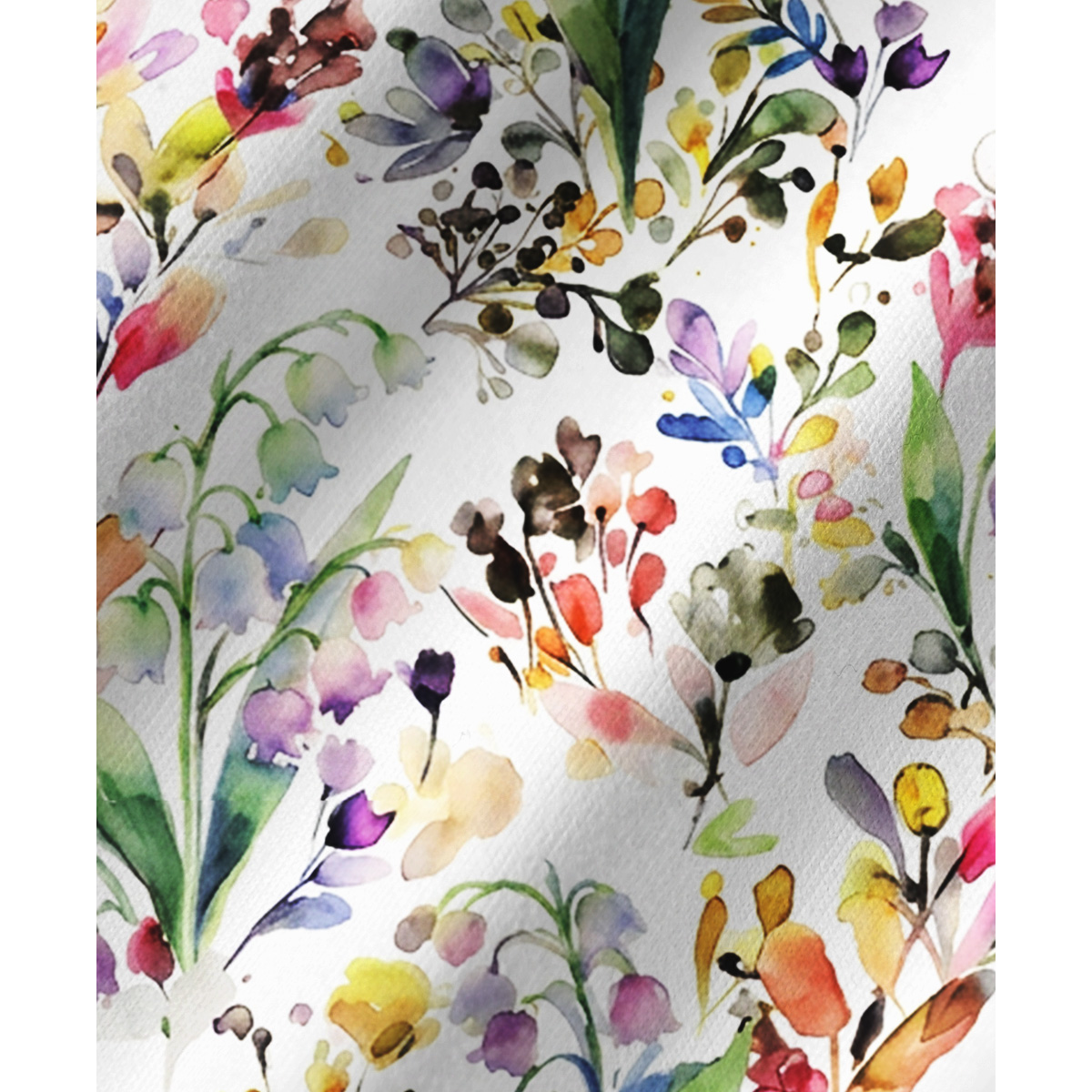 Watercolor Wildflower Garden Print Long Pajama Set 