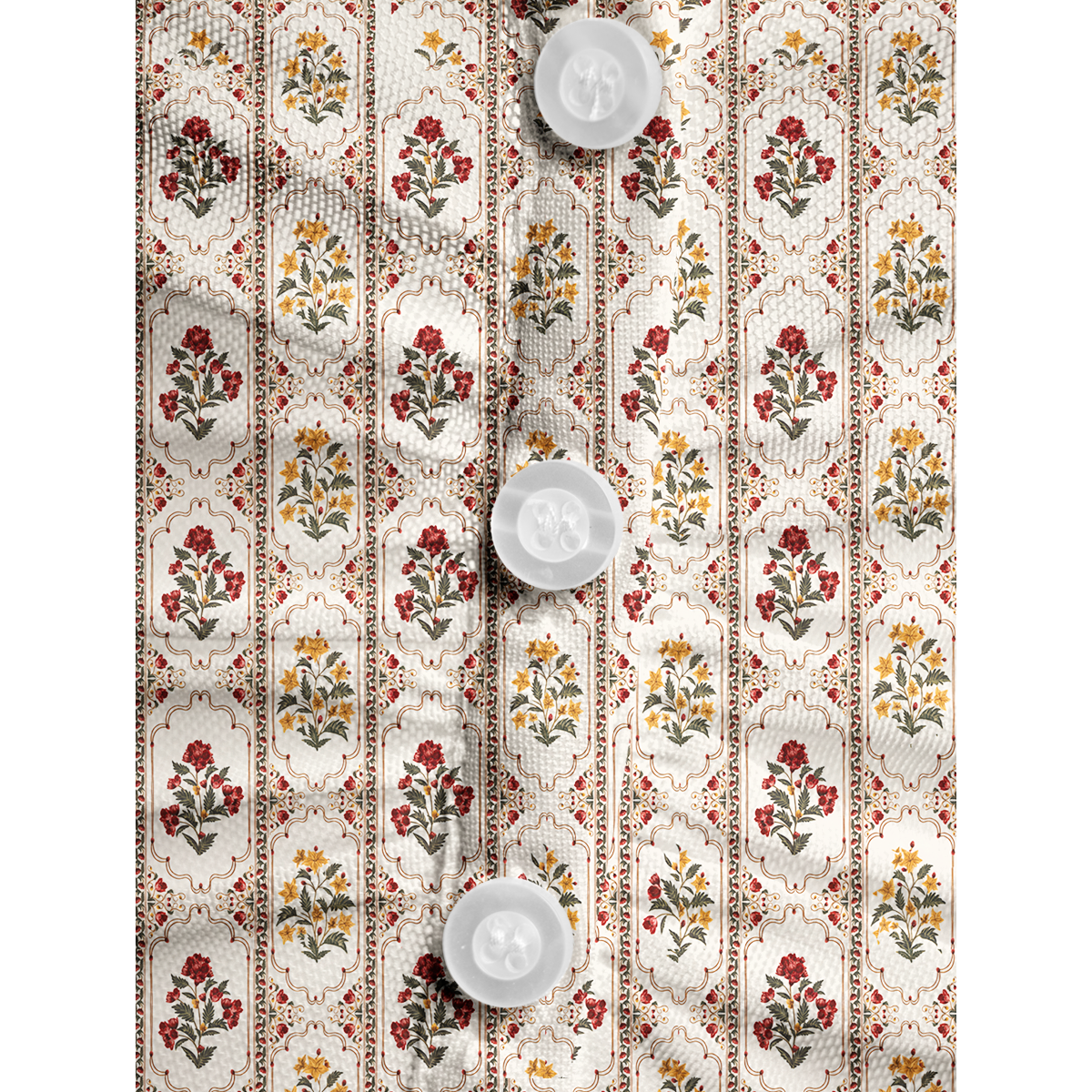 V-Neck Short Sleeve Velvet Carnation Print Mesh Top