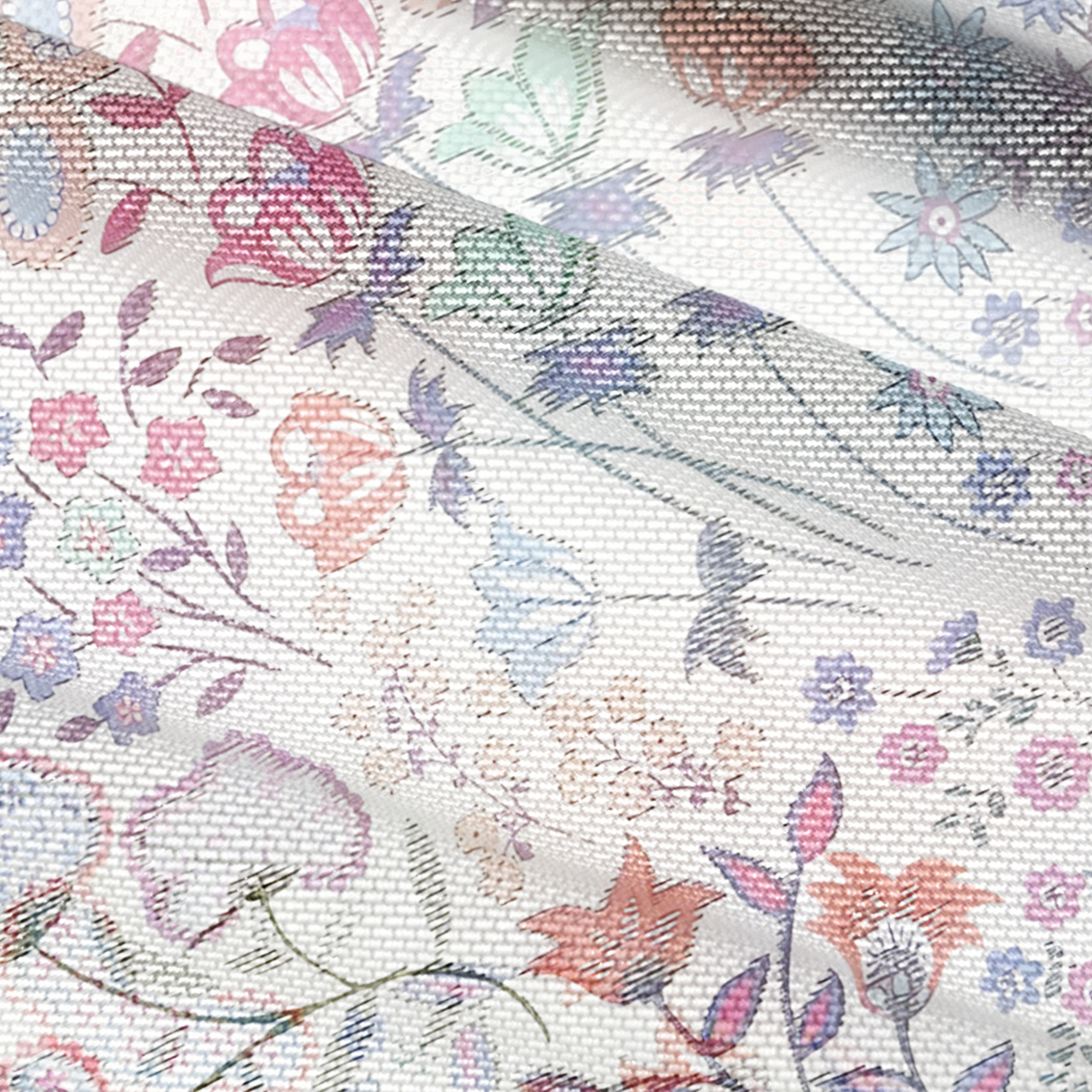 V-Neck Short Sleeve Bohemian Wildflower Garden Print Mesh Top