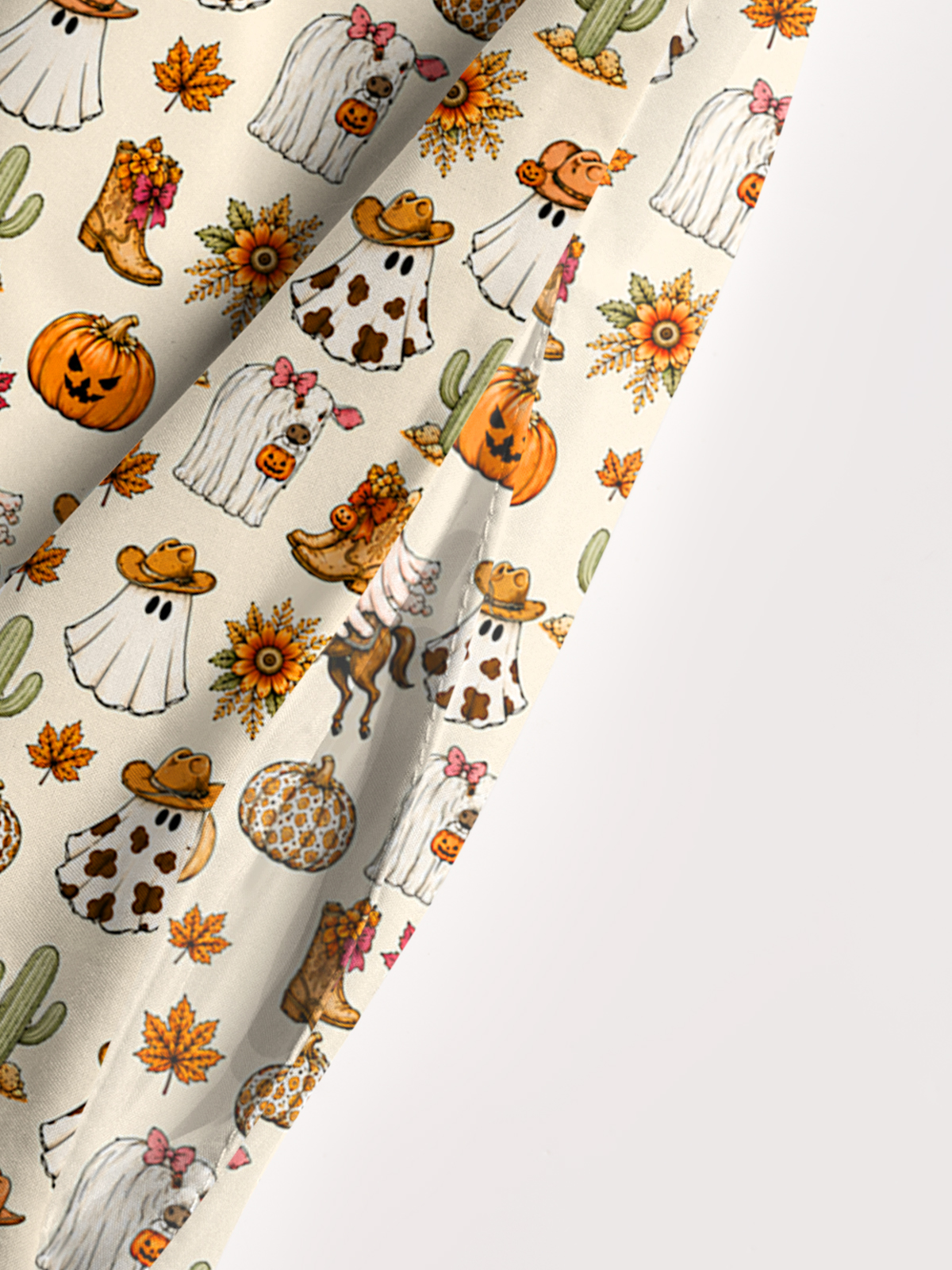 Spooky Western Print Wide Straps Maxi Dress With Pockets