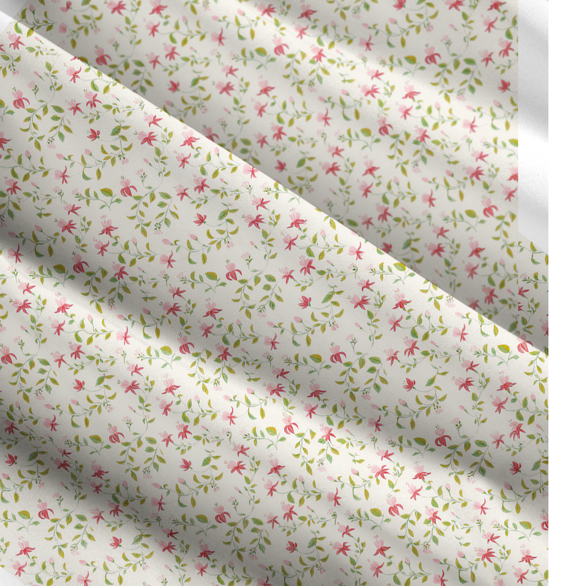 Square Neck Ruby Vine Print Slip Dress