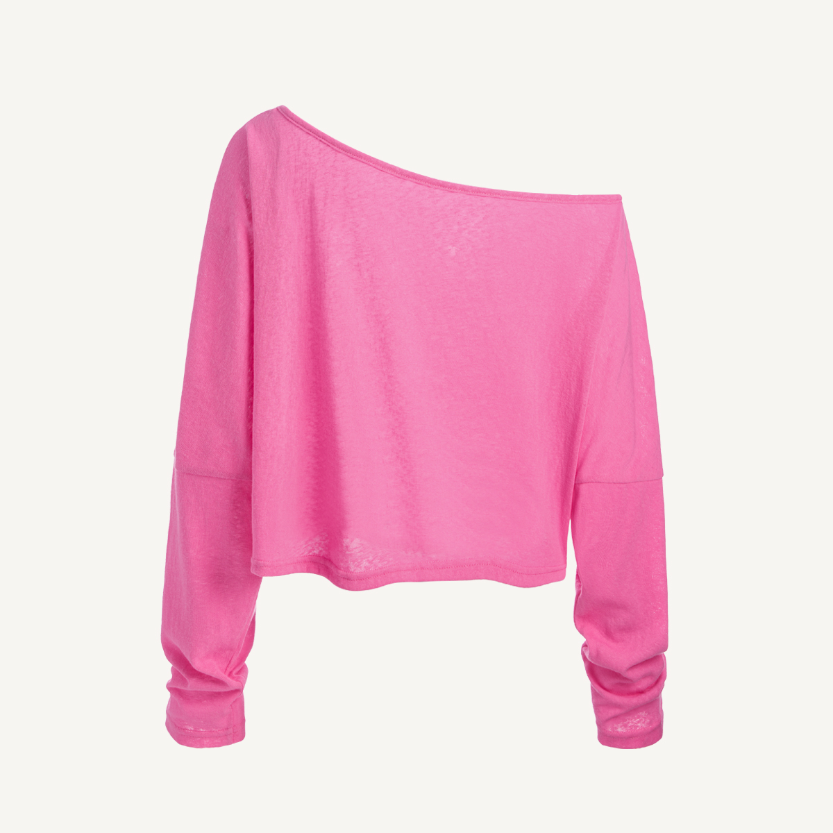 Pink Ribbon Breast Cancer Dachshund Patchwork Long Sleeve Off Shoulder T-shirt