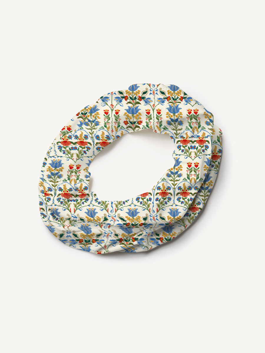 Folk Bloom Print Boho Bandeau Headband