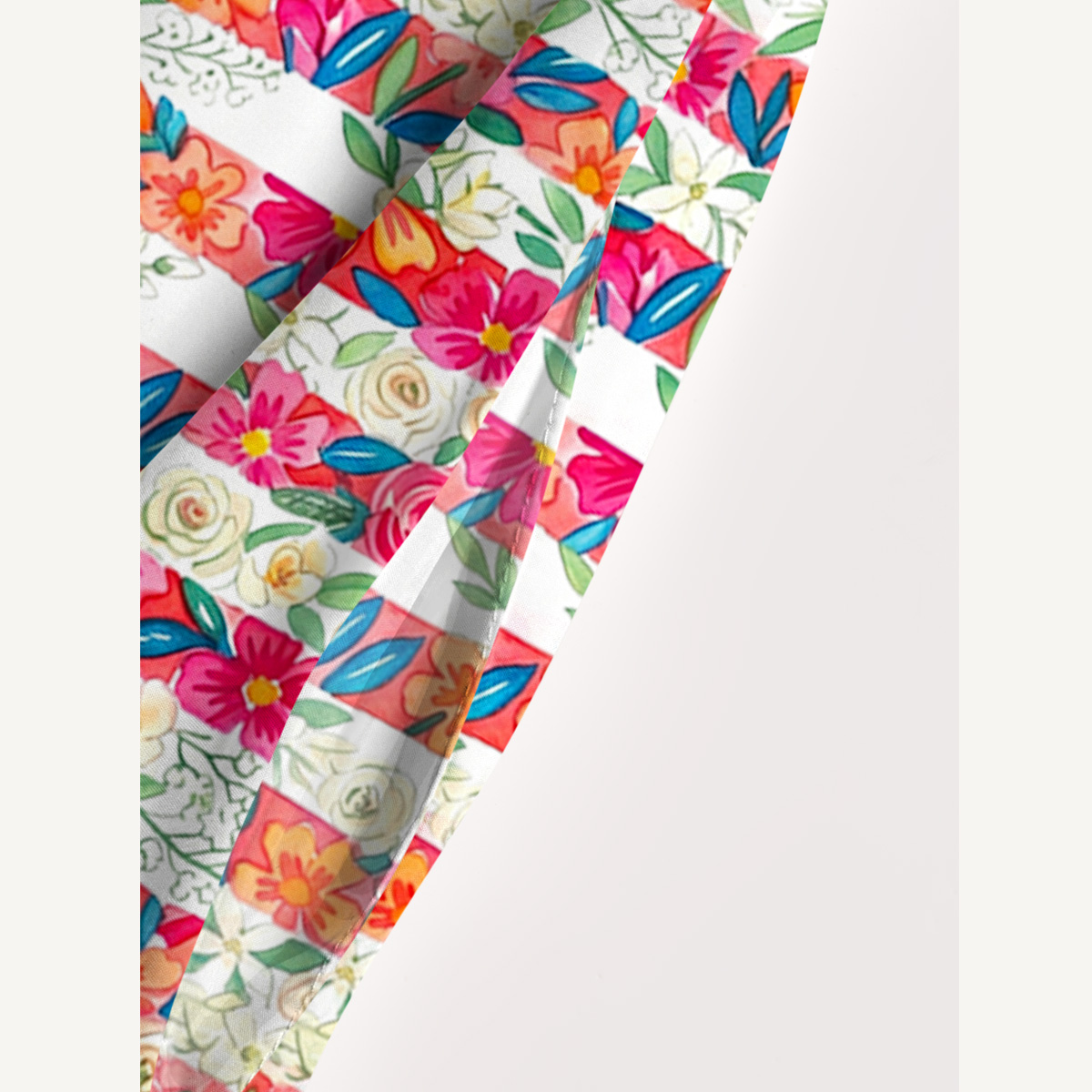 Botanical Stars and Stripes Print Wide Straps Maxi Dress With Pockets
