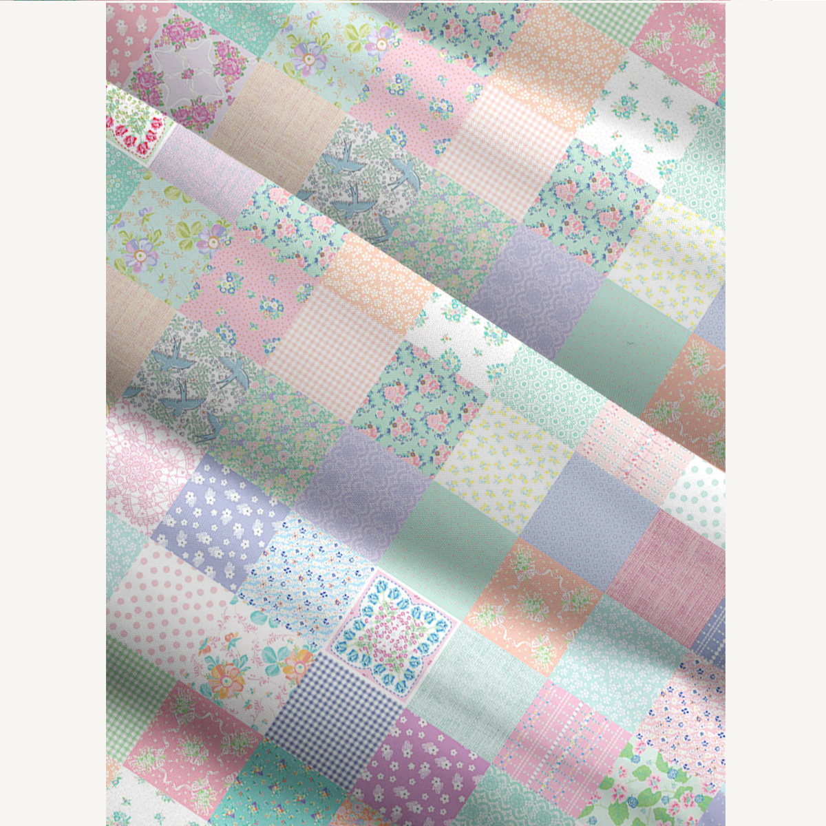 Vintage Quilt Patchwork Print Slip Dress
