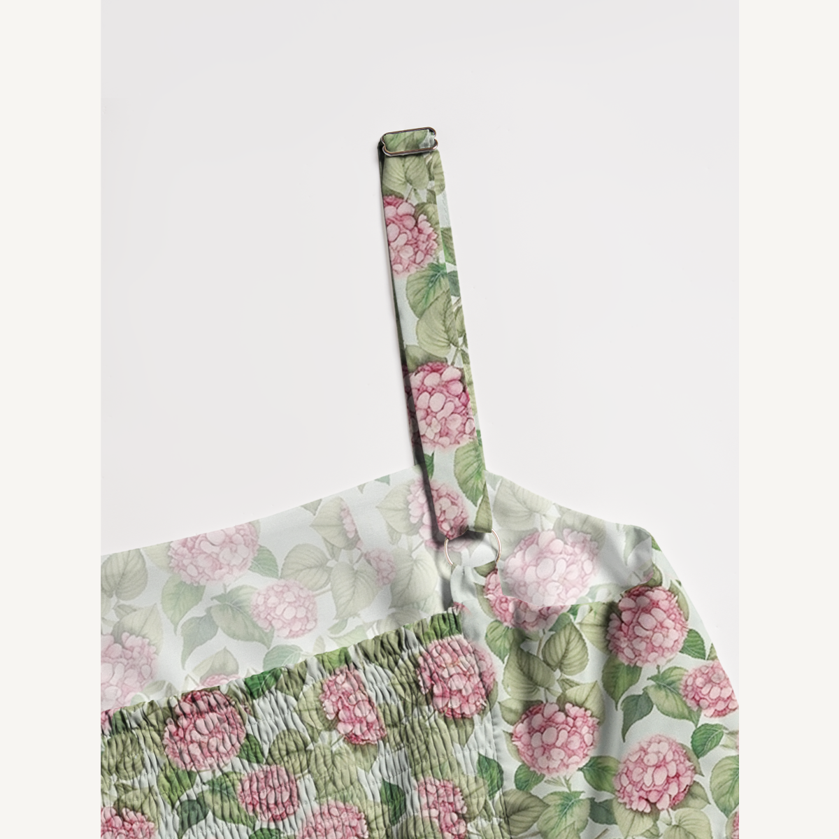 Square Neck Hydrangea Whisper Print Slip Dress