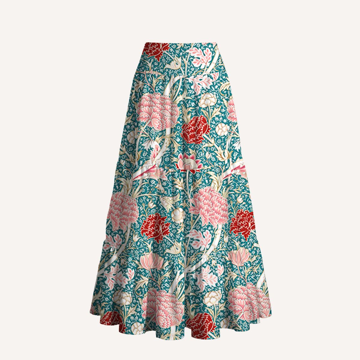 Lemon Pomegranate Garden Print Convertible Maxi Skirt & Strapless Dress  