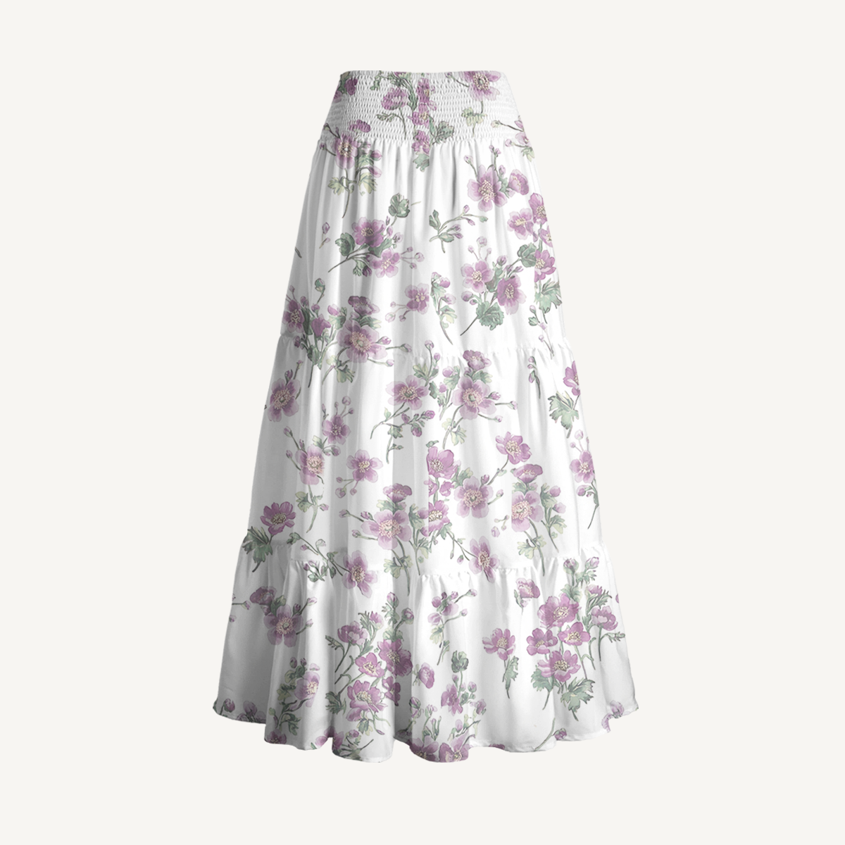 Lavender Field Whisper Print Maxi Skirt