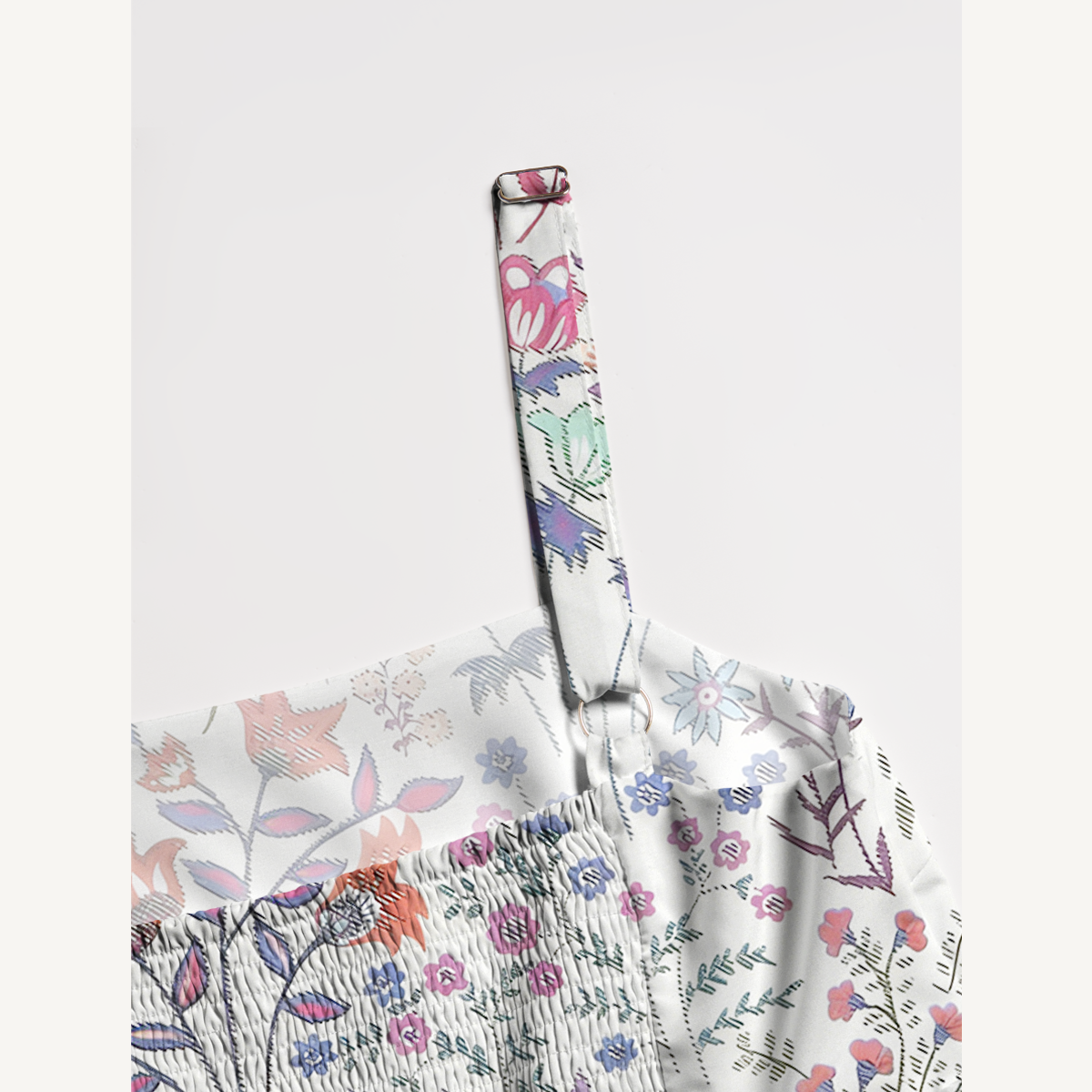 Square Neck Bohemian Wildflower Garden Print Slip Dress