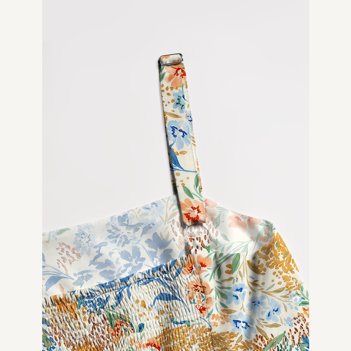 Square Neck Breeze Meadow Print Slip Dress